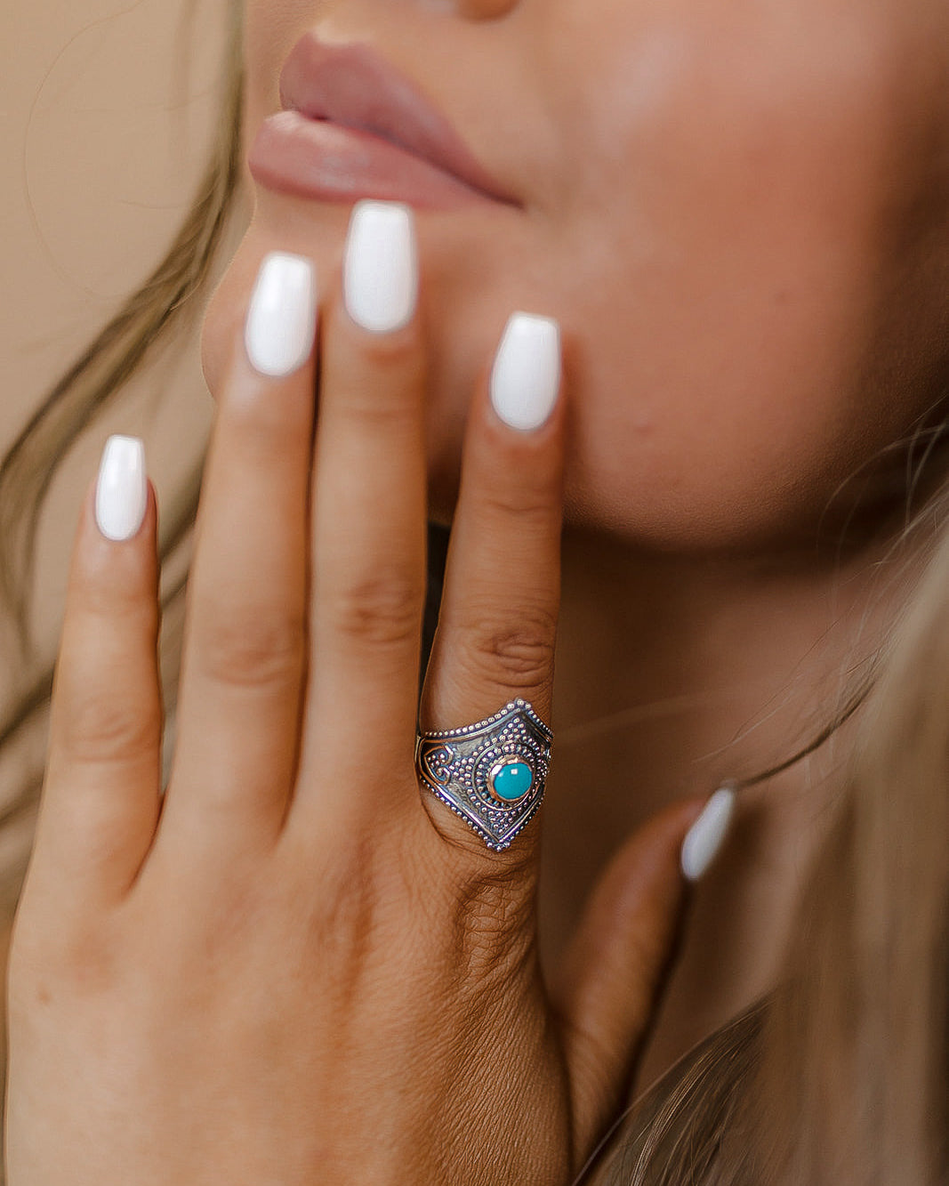 Teal Dreams Turquoise Ring-Statement Rings-Krush Kandy, Women's Online Fashion Boutique Located in Phoenix, Arizona (Scottsdale Area)