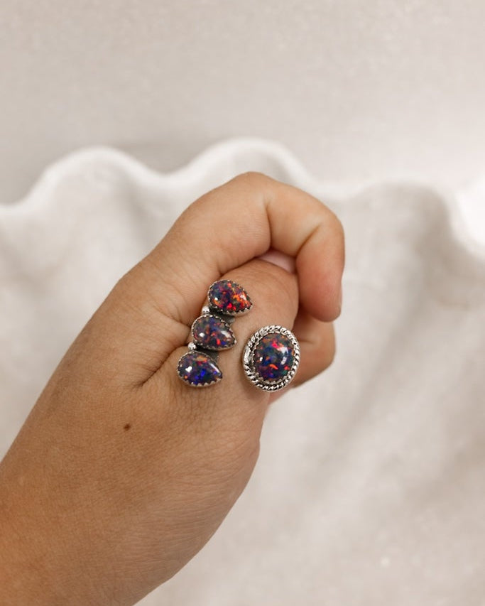 The Cutest Baby Opal Cluster Ring-Rings-Krush Kandy, Women's Online Fashion Boutique Located in Phoenix, Arizona (Scottsdale Area)