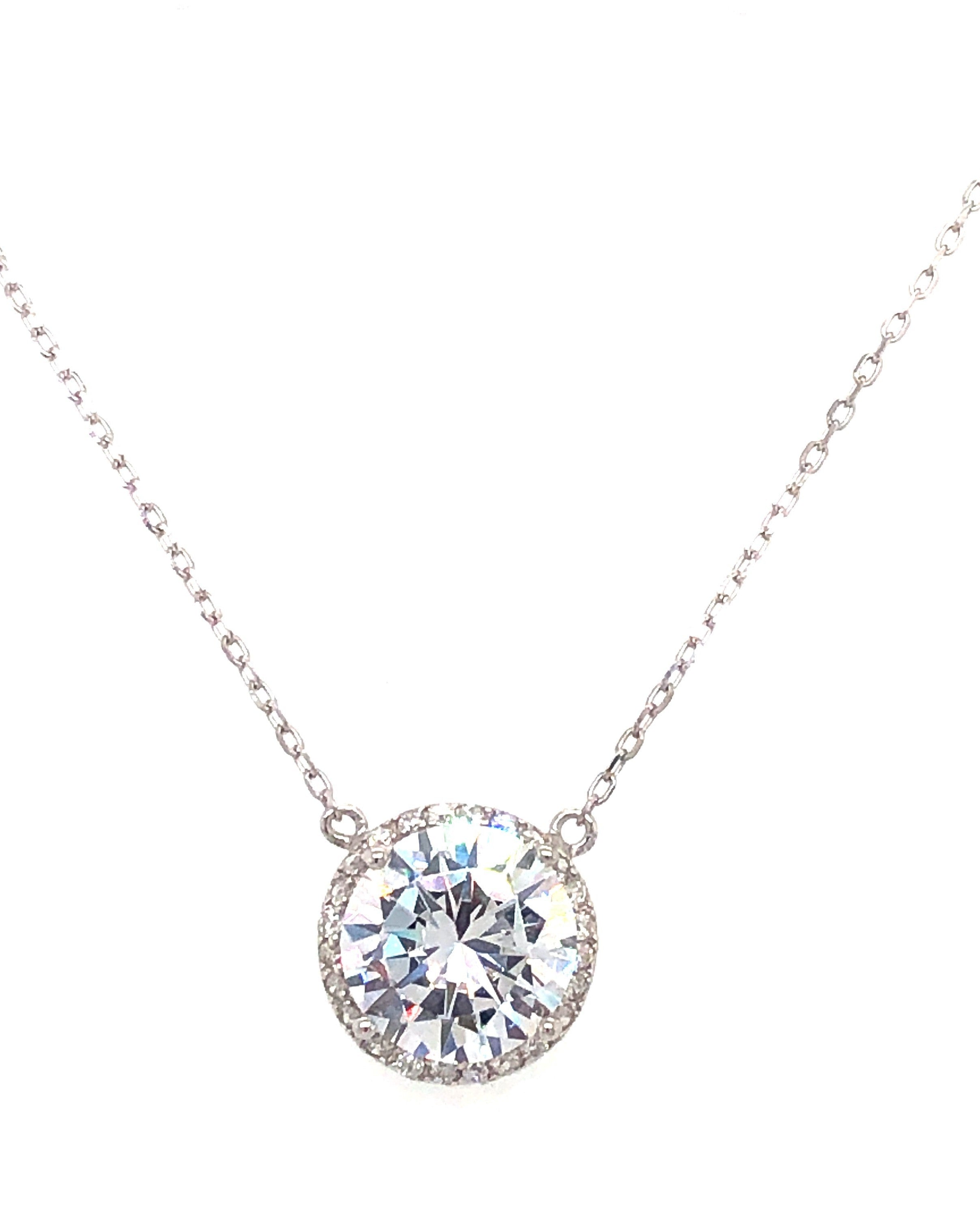 Large Round Circle Cut Sterling Silver Necklace-Necklaces-Krush Kandy, Women's Online Fashion Boutique Located in Phoenix, Arizona (Scottsdale Area)