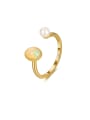Opal & Pearl Geometric Minimalist Band Ring-Rings-Krush Kandy, Women's Online Fashion Boutique Located in Phoenix, Arizona (Scottsdale Area)