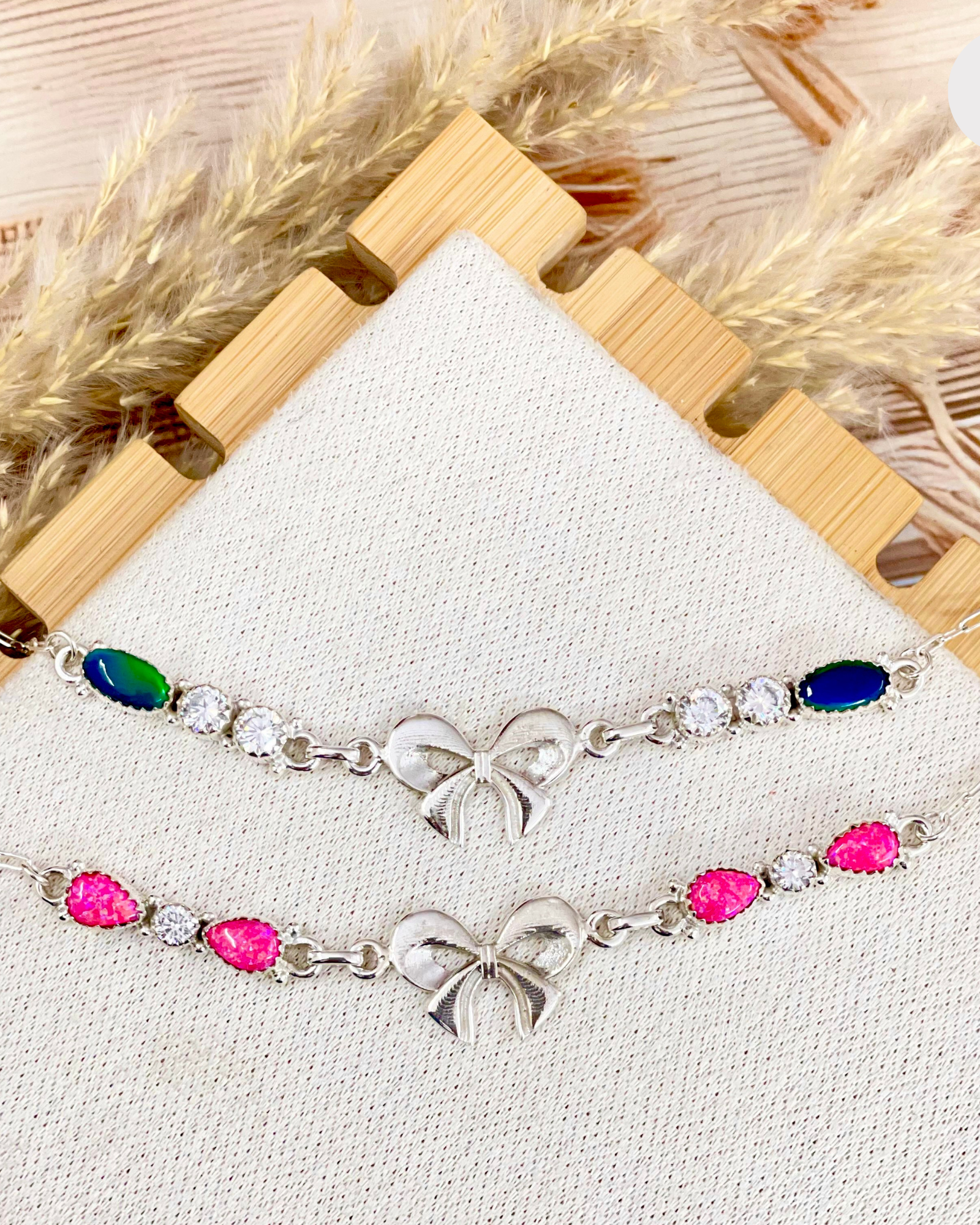 Multi Stone Bow Bracelet-Bracelets-Krush Kandy, Women's Online Fashion Boutique Located in Phoenix, Arizona (Scottsdale Area)