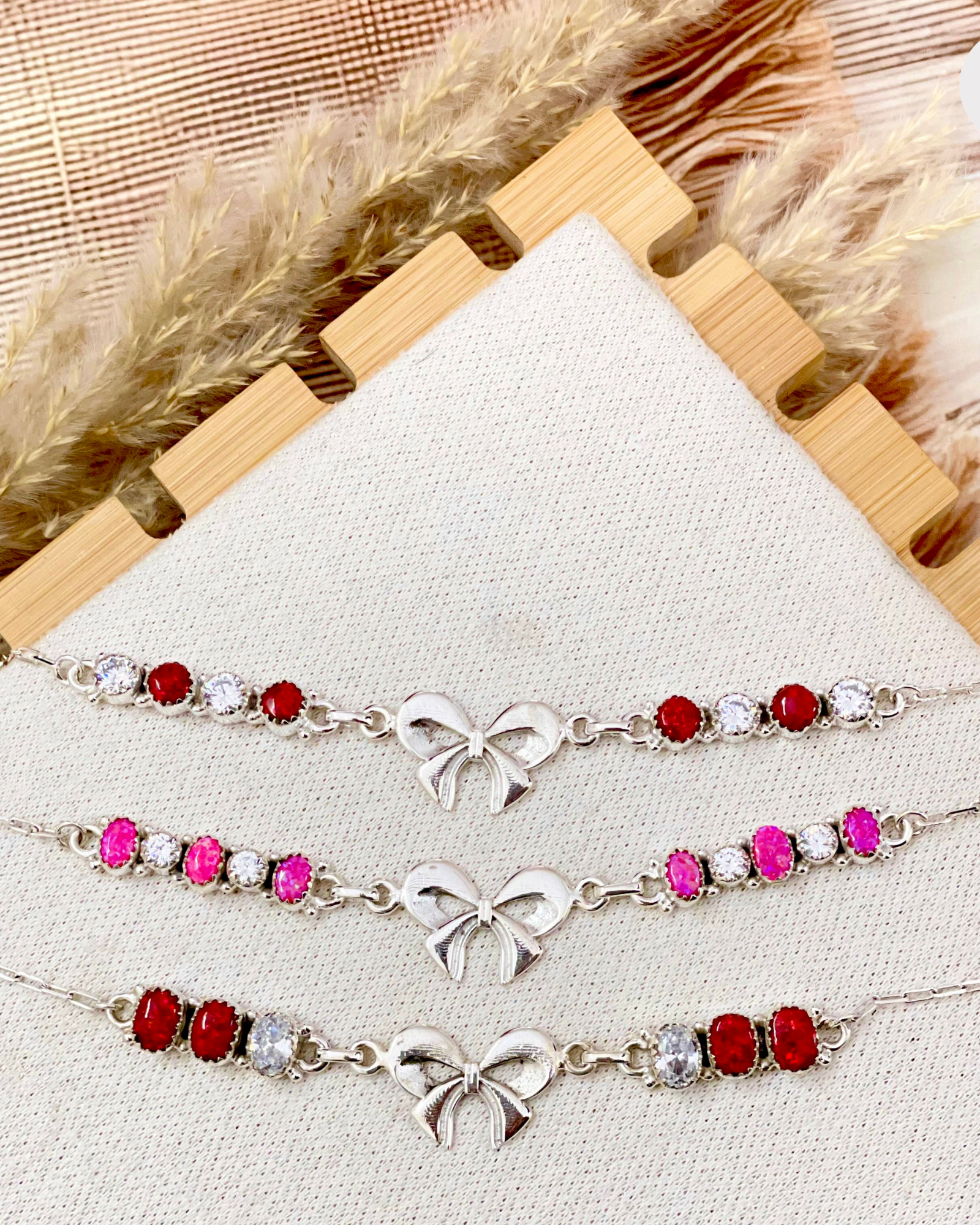 Klassic Stones & Sterling Bow Bracelet-Bracelets-Krush Kandy, Women's Online Fashion Boutique Located in Phoenix, Arizona (Scottsdale Area)