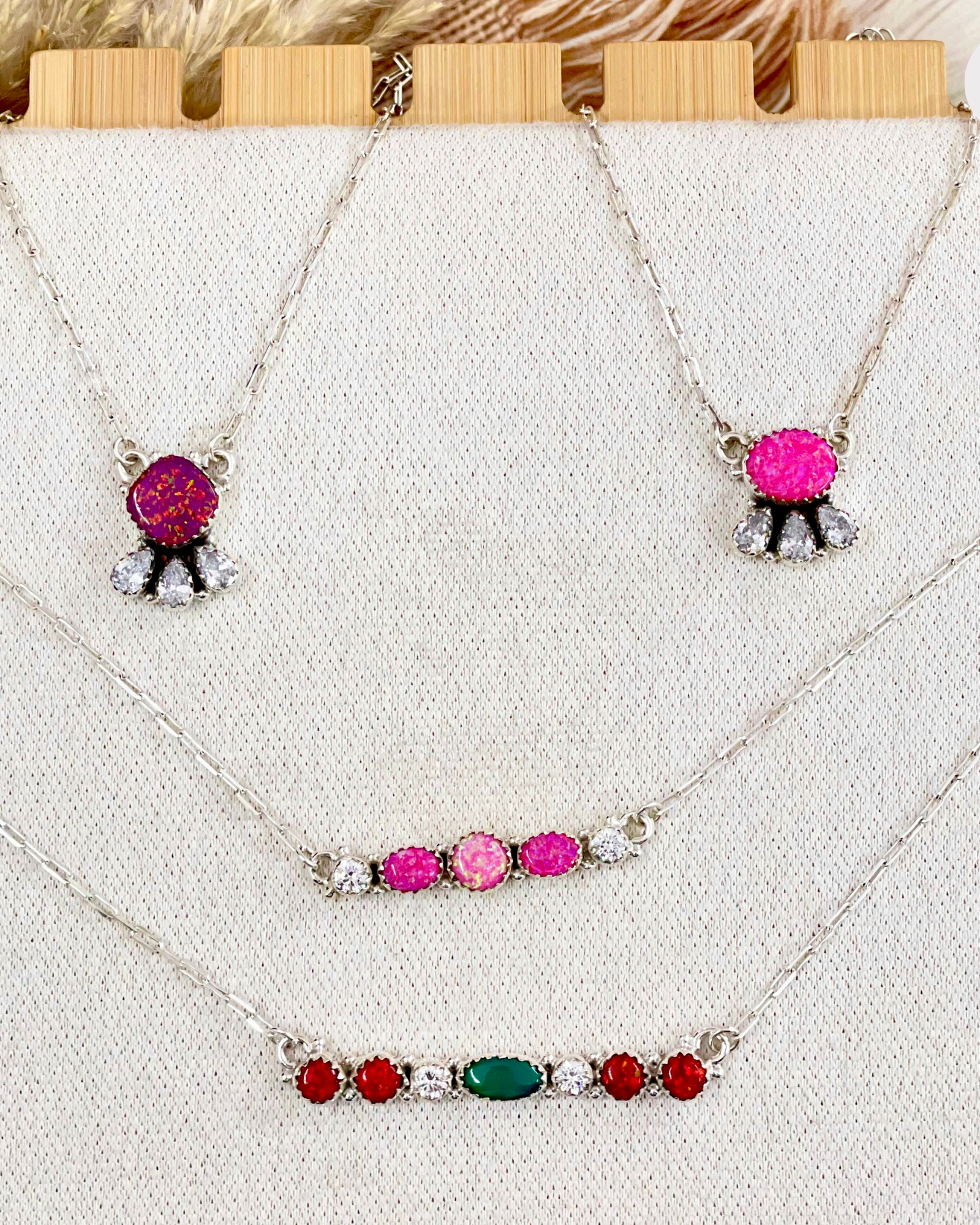 Multi Opal & Crystal Necklaces-Necklaces-Krush Kandy, Women's Online Fashion Boutique Located in Phoenix, Arizona (Scottsdale Area)