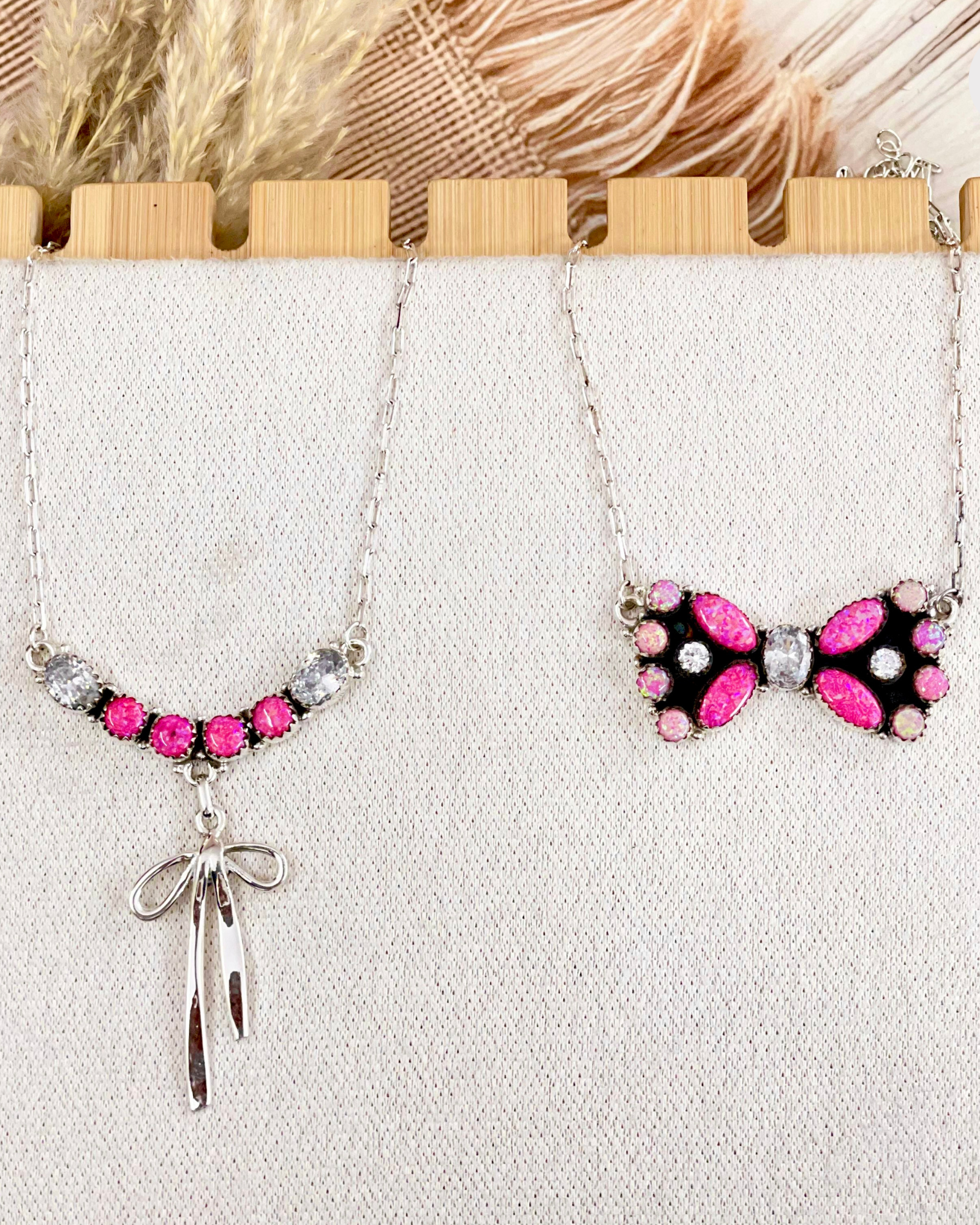 Multi Bow Sterling Silver Necklaces-Necklaces-Krush Kandy, Women's Online Fashion Boutique Located in Phoenix, Arizona (Scottsdale Area)