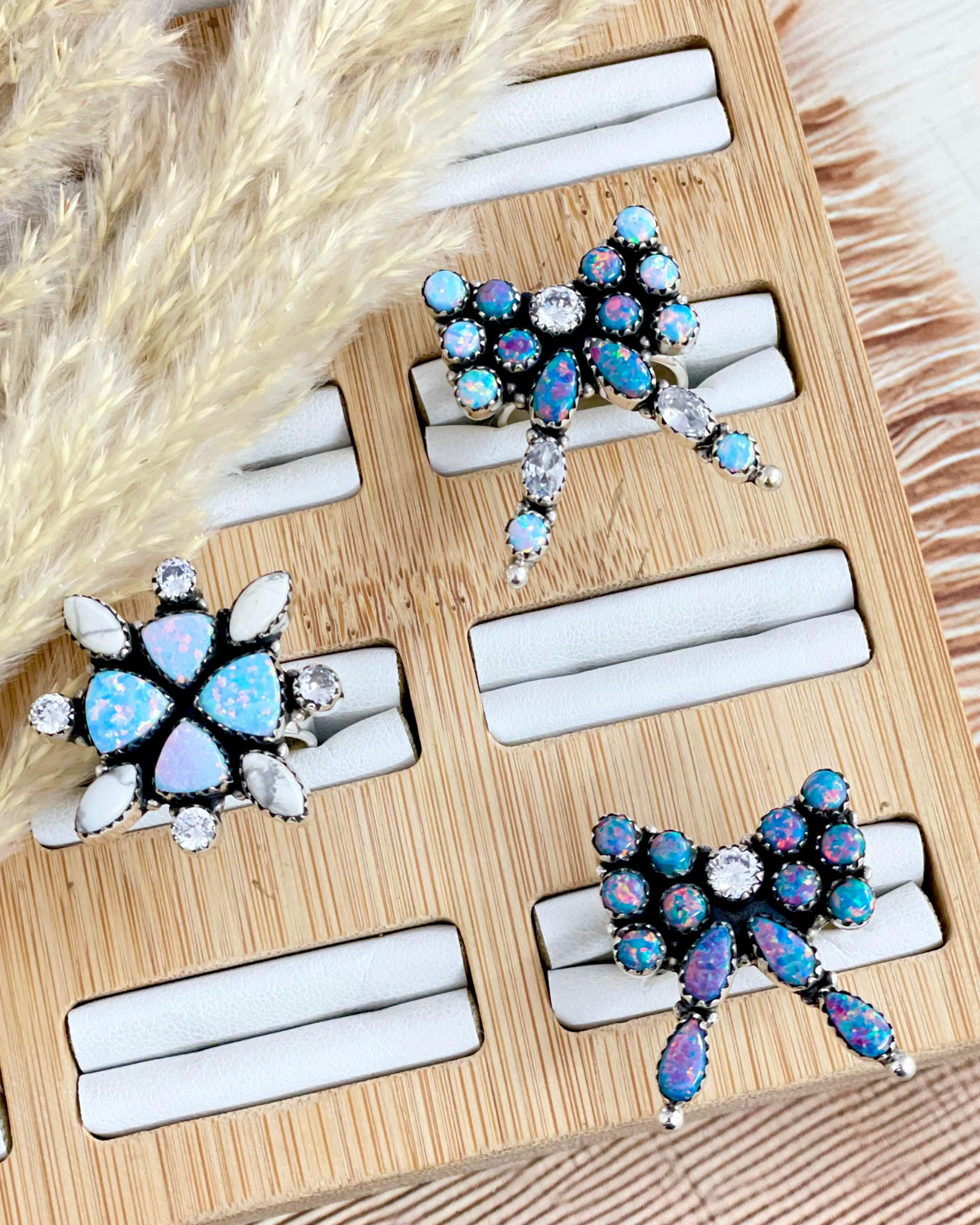 Opal Cascade Sterling Silver Stone Rings-Ring Sizers-Krush Kandy, Women's Online Fashion Boutique Located in Phoenix, Arizona (Scottsdale Area)