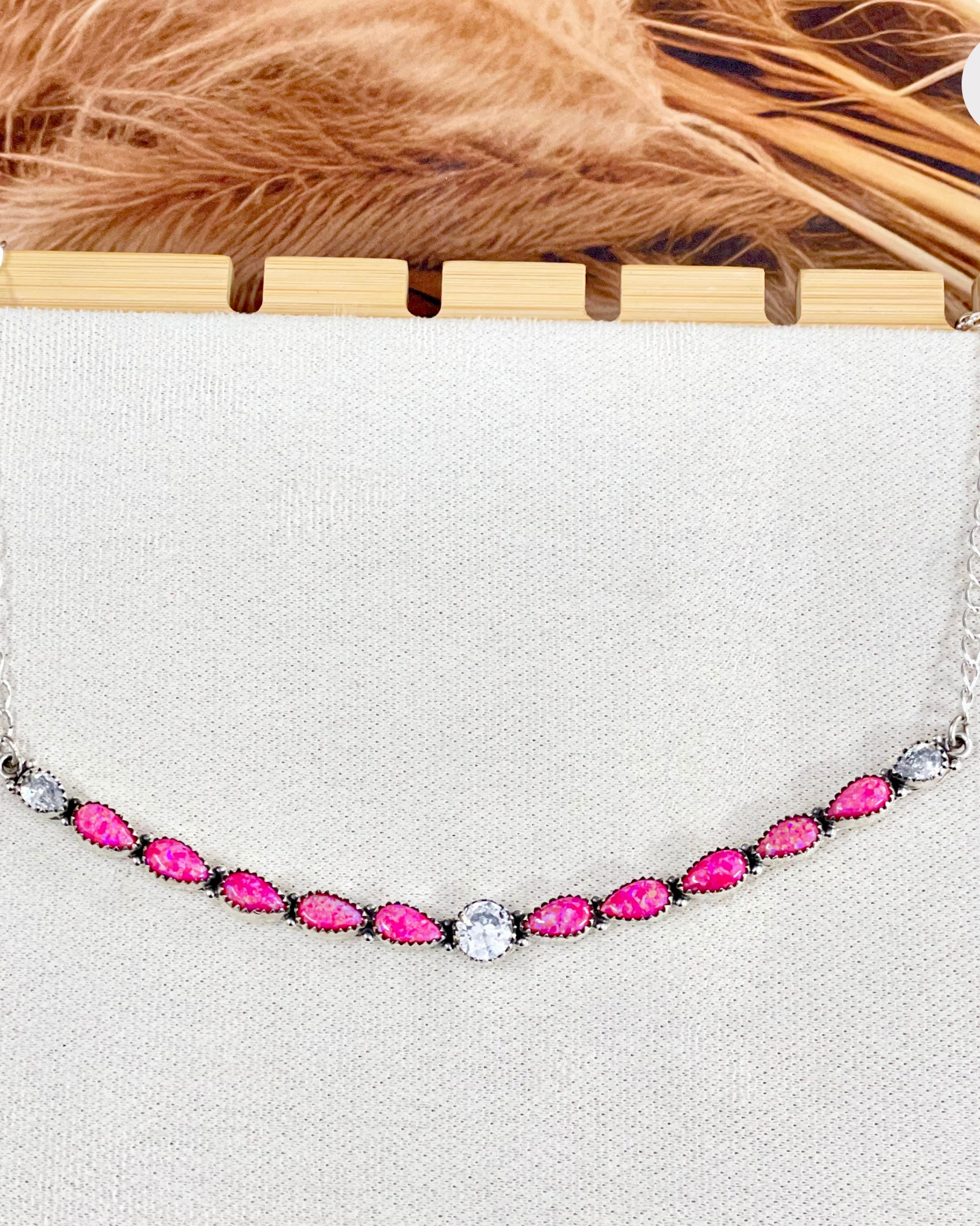 Opal & Stone Statement Necklace-Necklaces-Krush Kandy, Women's Online Fashion Boutique Located in Phoenix, Arizona (Scottsdale Area)