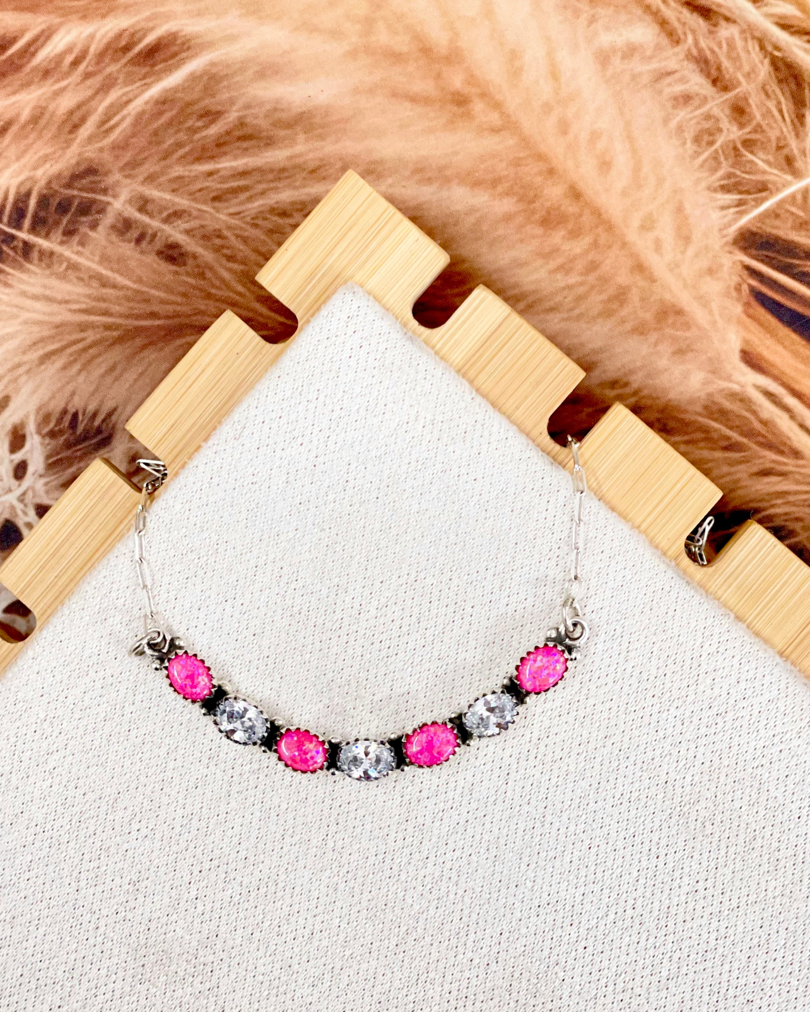 Crystals Neon Pink Opal Necklace-Necklaces-Krush Kandy, Women's Online Fashion Boutique Located in Phoenix, Arizona (Scottsdale Area)