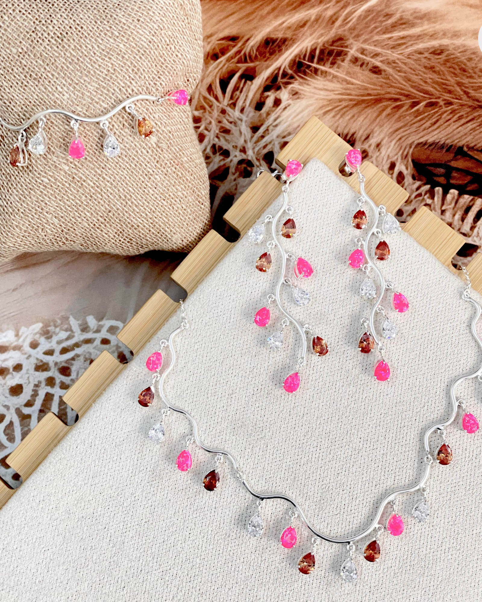 Solstice Serenade Sterling Silver & Stone Set-Necklaces-Krush Kandy, Women's Online Fashion Boutique Located in Phoenix, Arizona (Scottsdale Area)
