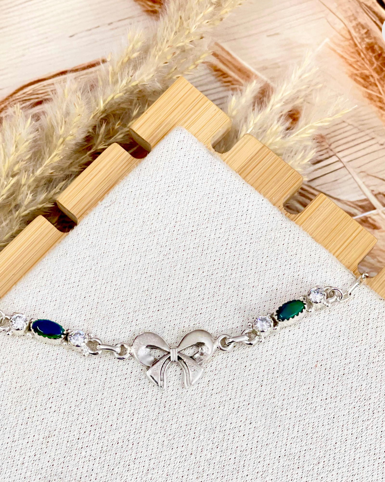 Aurora's Crystal & Bow Bracelet-Bracelets-Krush Kandy, Women's Online Fashion Boutique Located in Phoenix, Arizona (Scottsdale Area)