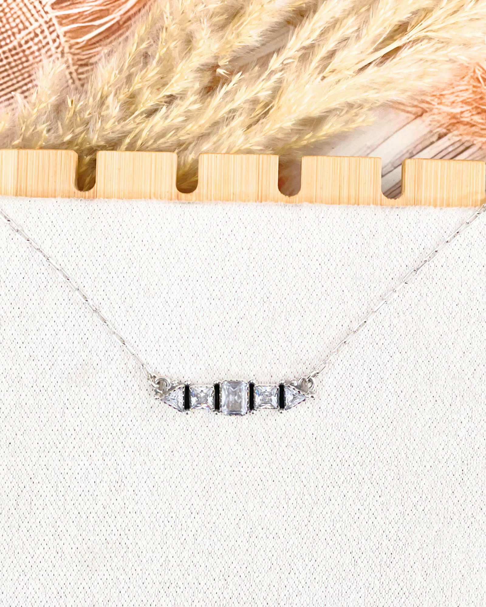 Shine On Me Crystal Bar Necklace-Chain Necklaces-Krush Kandy, Women's Online Fashion Boutique Located in Phoenix, Arizona (Scottsdale Area)