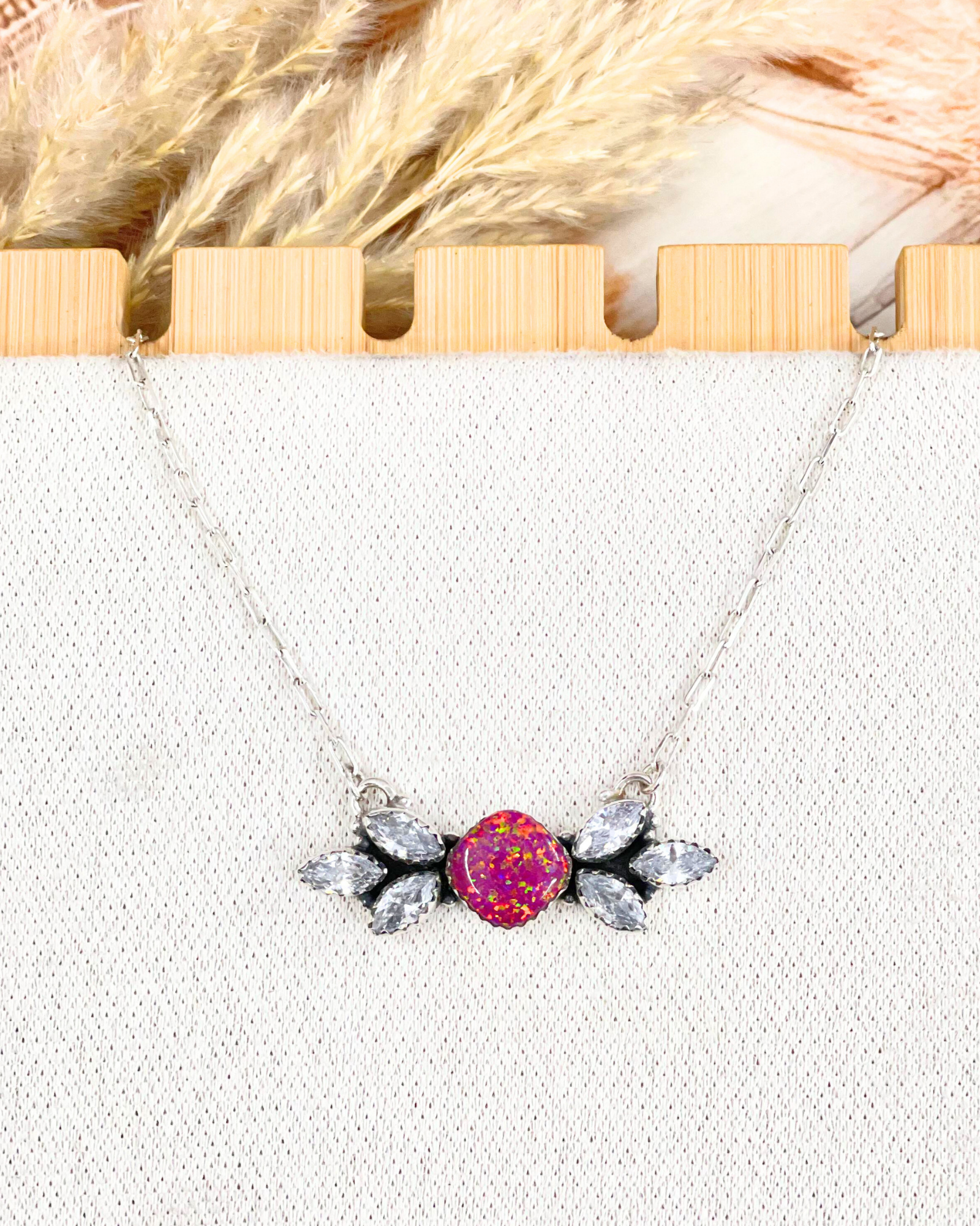 In The Spirit Crystal & Stone Sterling Silver Necklace-Chain Necklaces-Krush Kandy, Women's Online Fashion Boutique Located in Phoenix, Arizona (Scottsdale Area)