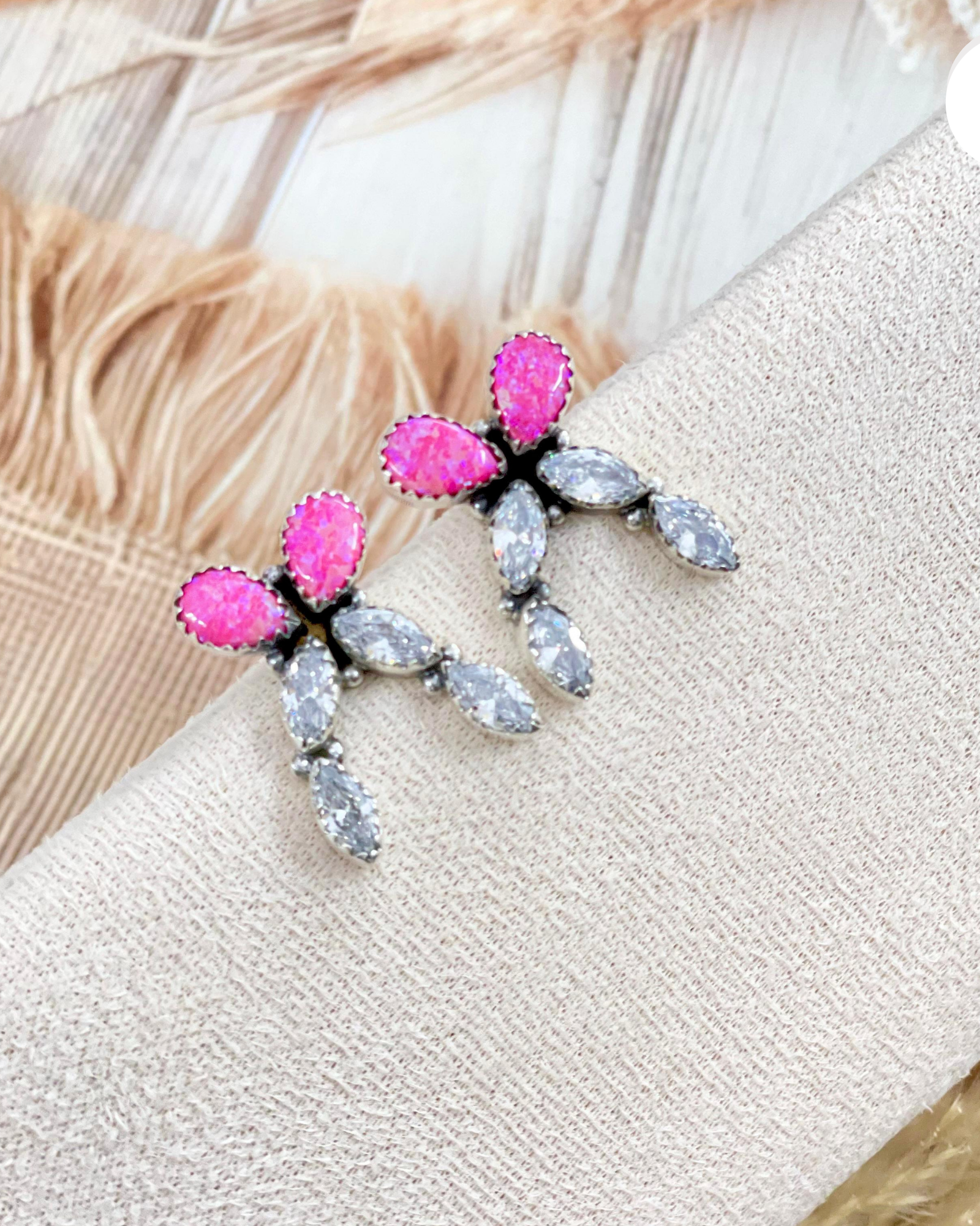 Multi Stone & Crystal Bow Sterling Earrings-Stud Earrings-Krush Kandy, Women's Online Fashion Boutique Located in Phoenix, Arizona (Scottsdale Area)