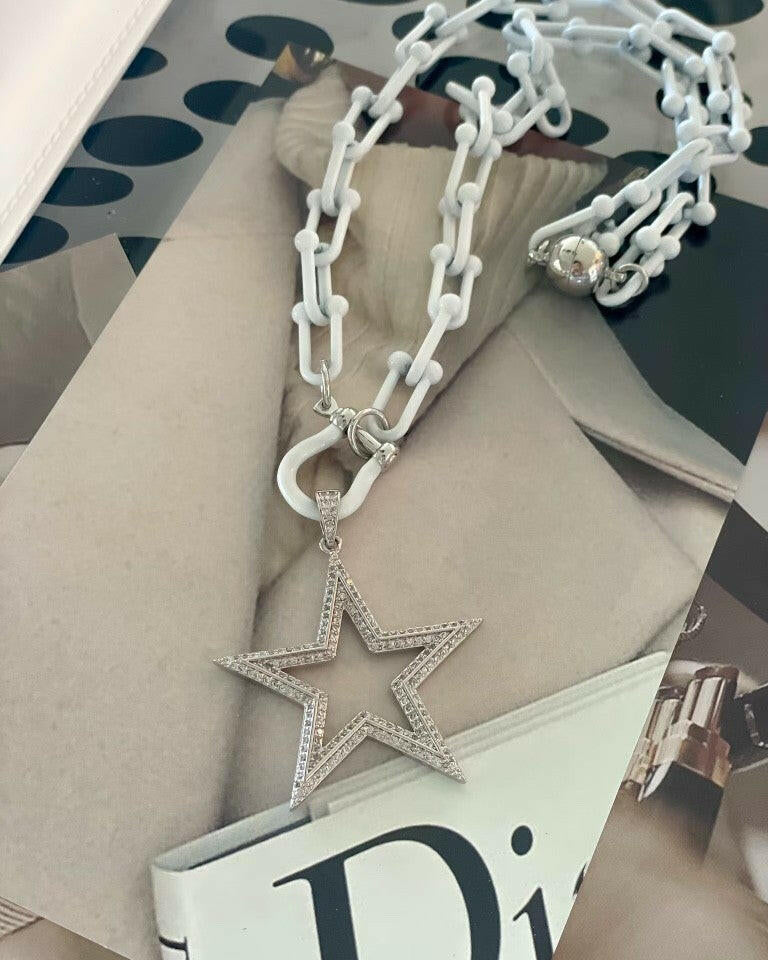 Keep Shining CZ Star and Enamel Magnetic Necklace-Necklaces-Krush Kandy, Women's Online Fashion Boutique Located in Phoenix, Arizona (Scottsdale Area)