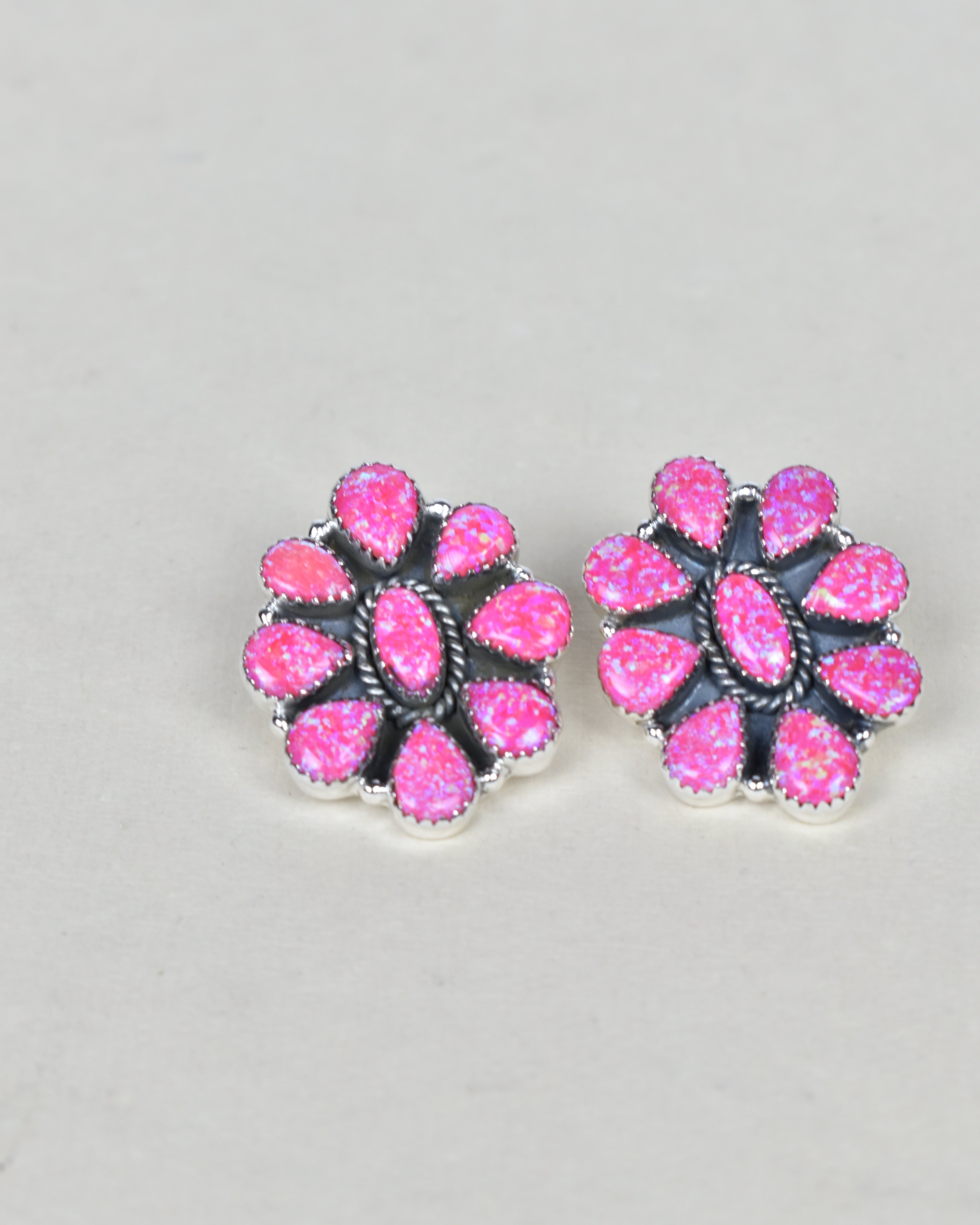 Stone Blossom Sterling Silver Earrings-Stud Earrings-Krush Kandy, Women's Online Fashion Boutique Located in Phoenix, Arizona (Scottsdale Area)