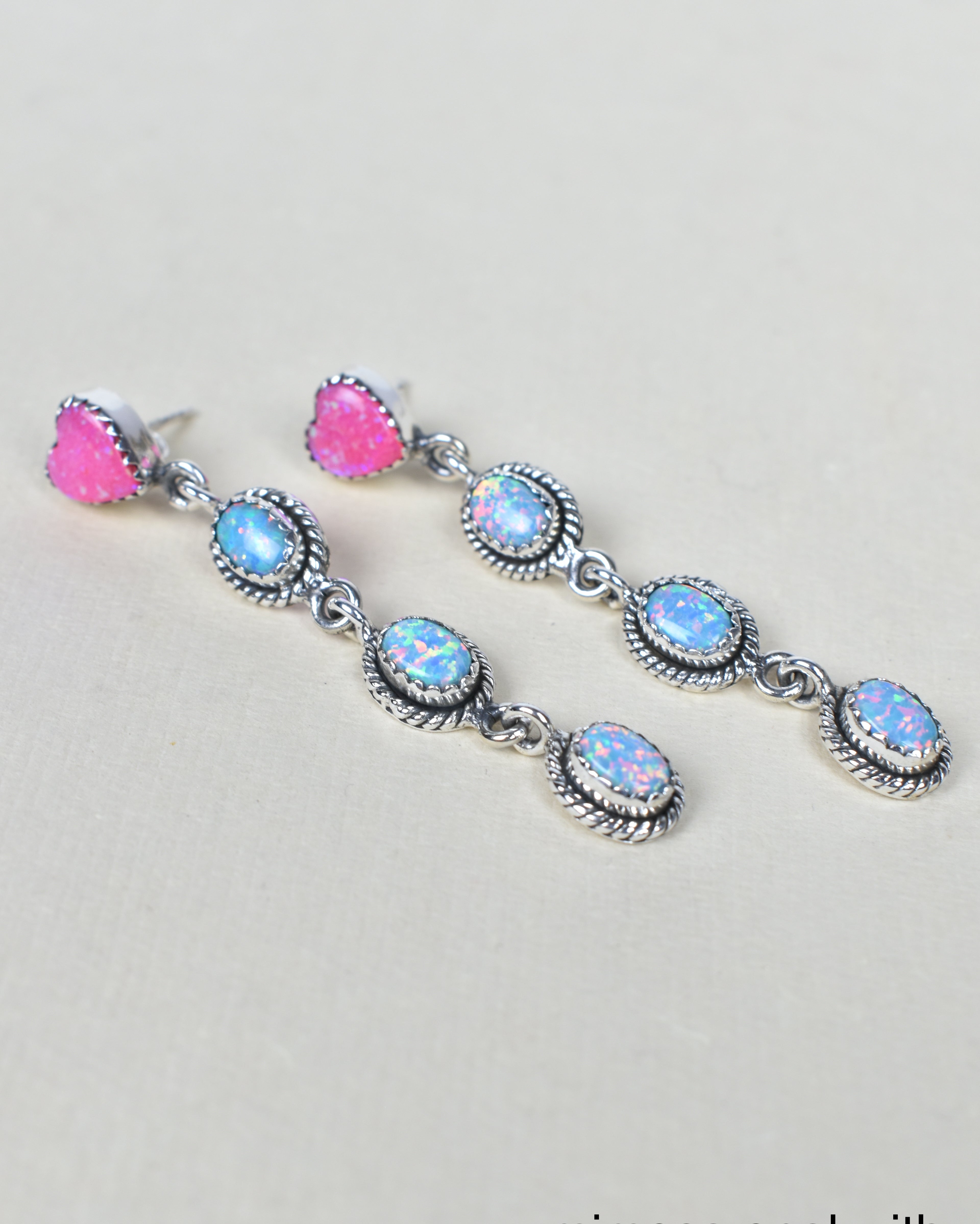 Heart And Stone Dangle Earrings-Drop Earrings-Krush Kandy, Women's Online Fashion Boutique Located in Phoenix, Arizona (Scottsdale Area)