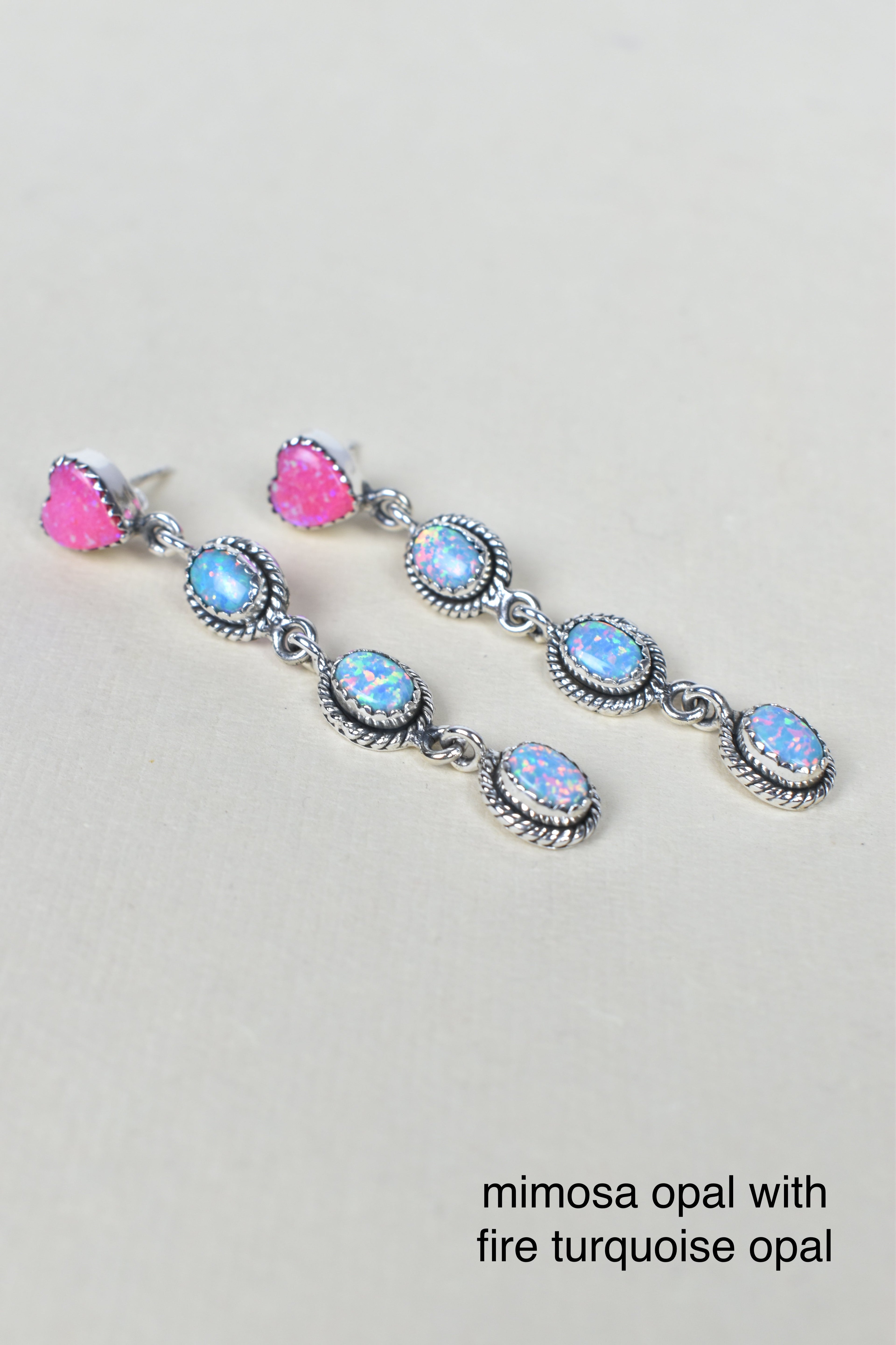 Heart And Stone Dangle Earrings-Drop Earrings-Krush Kandy, Women's Online Fashion Boutique Located in Phoenix, Arizona (Scottsdale Area)