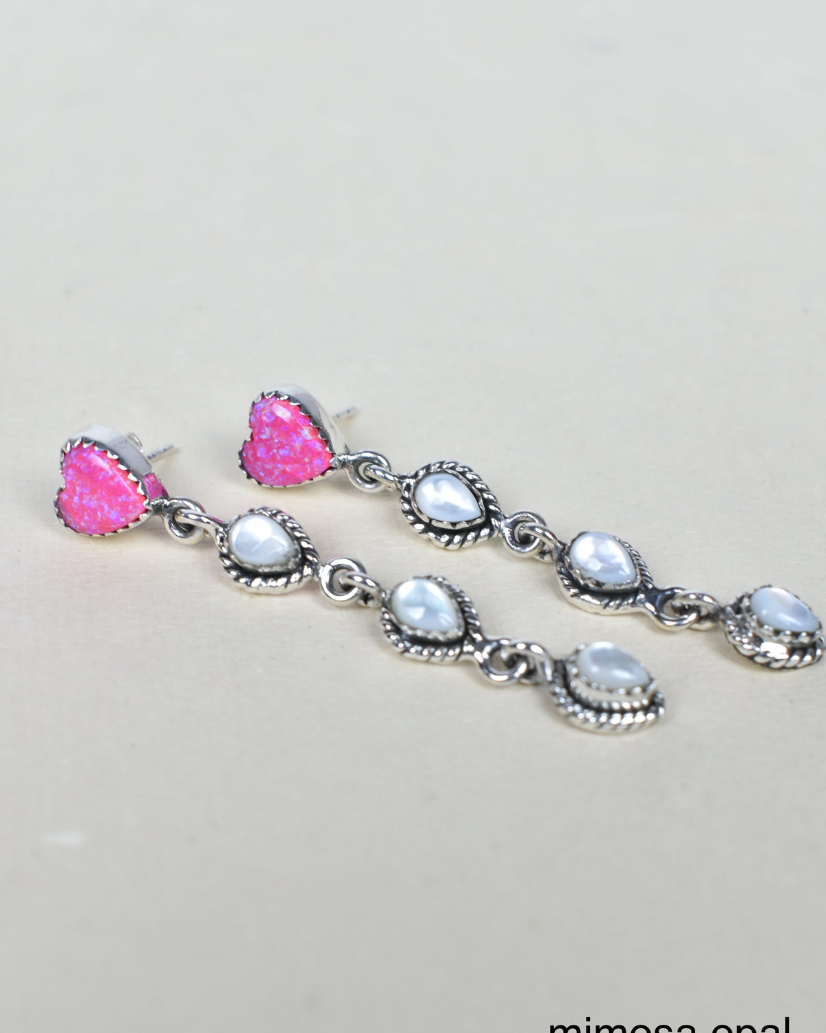 Heart And Stone Dangle Earrings-Drop Earrings-Krush Kandy, Women's Online Fashion Boutique Located in Phoenix, Arizona (Scottsdale Area)