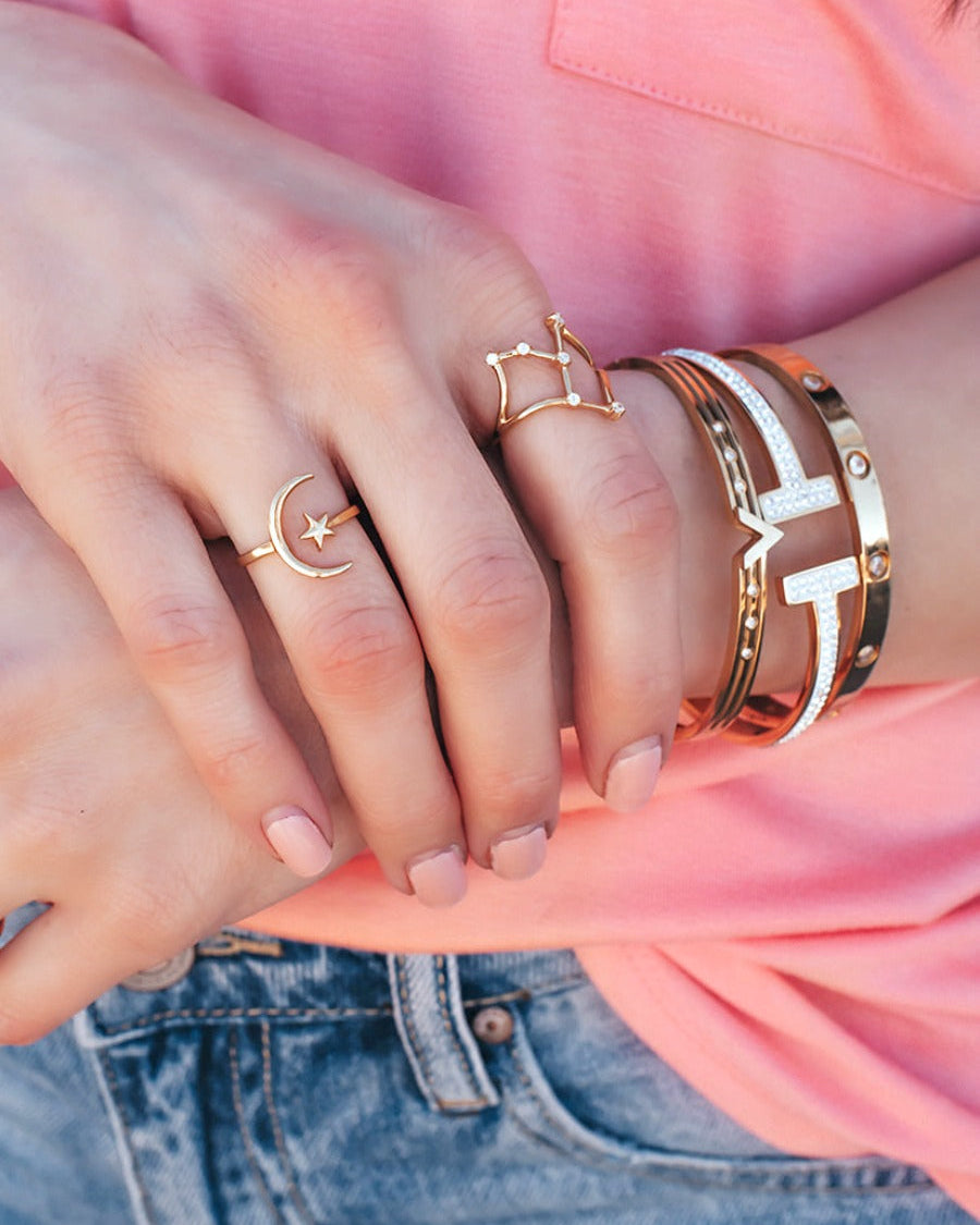 Moon and Star Ring-Wrap Rings-Krush Kandy, Women's Online Fashion Boutique Located in Phoenix, Arizona (Scottsdale Area)