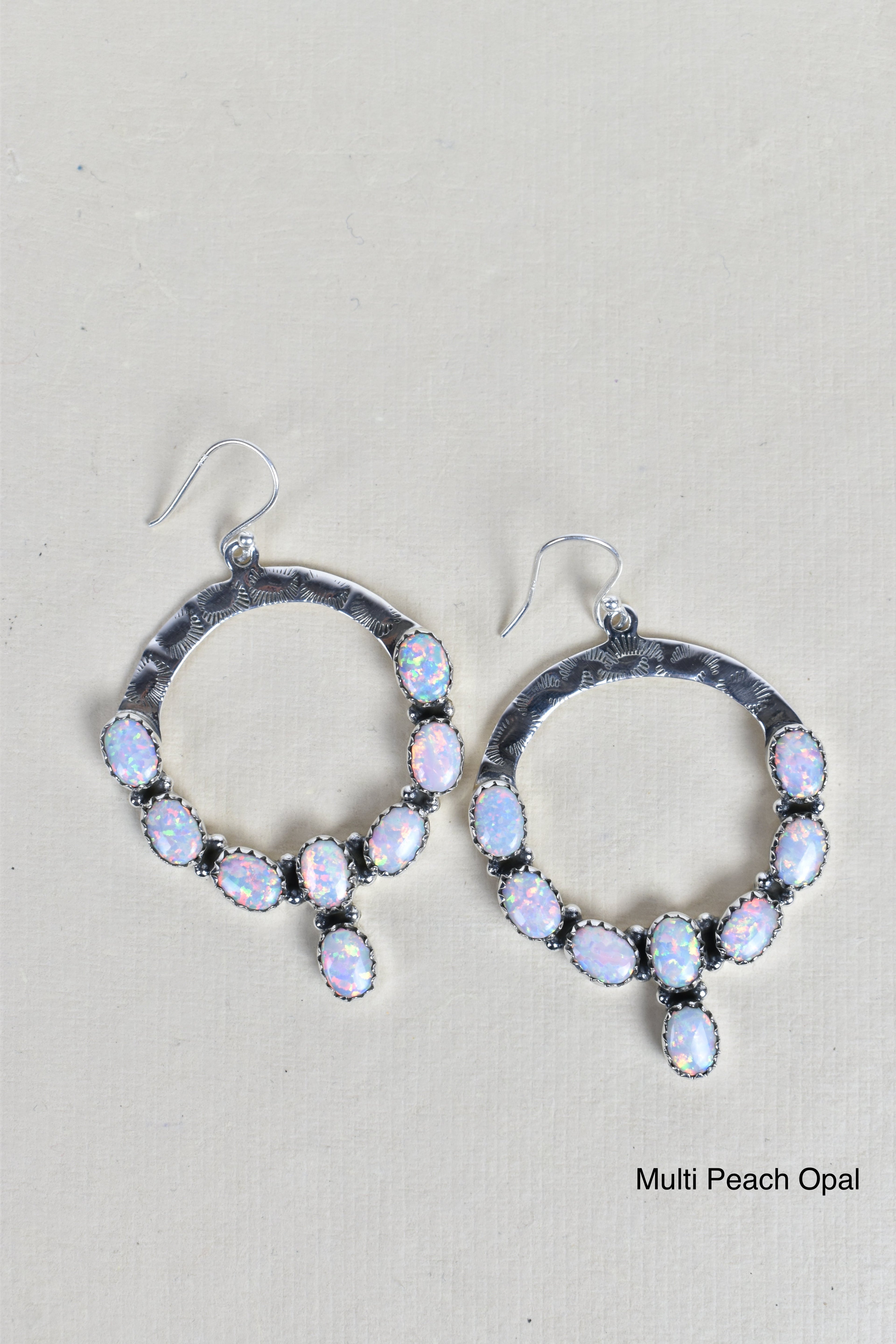 Hammered Hoop & Gemmed Loop Earring-Hoop Earrings-Krush Kandy, Women's Online Fashion Boutique Located in Phoenix, Arizona (Scottsdale Area)