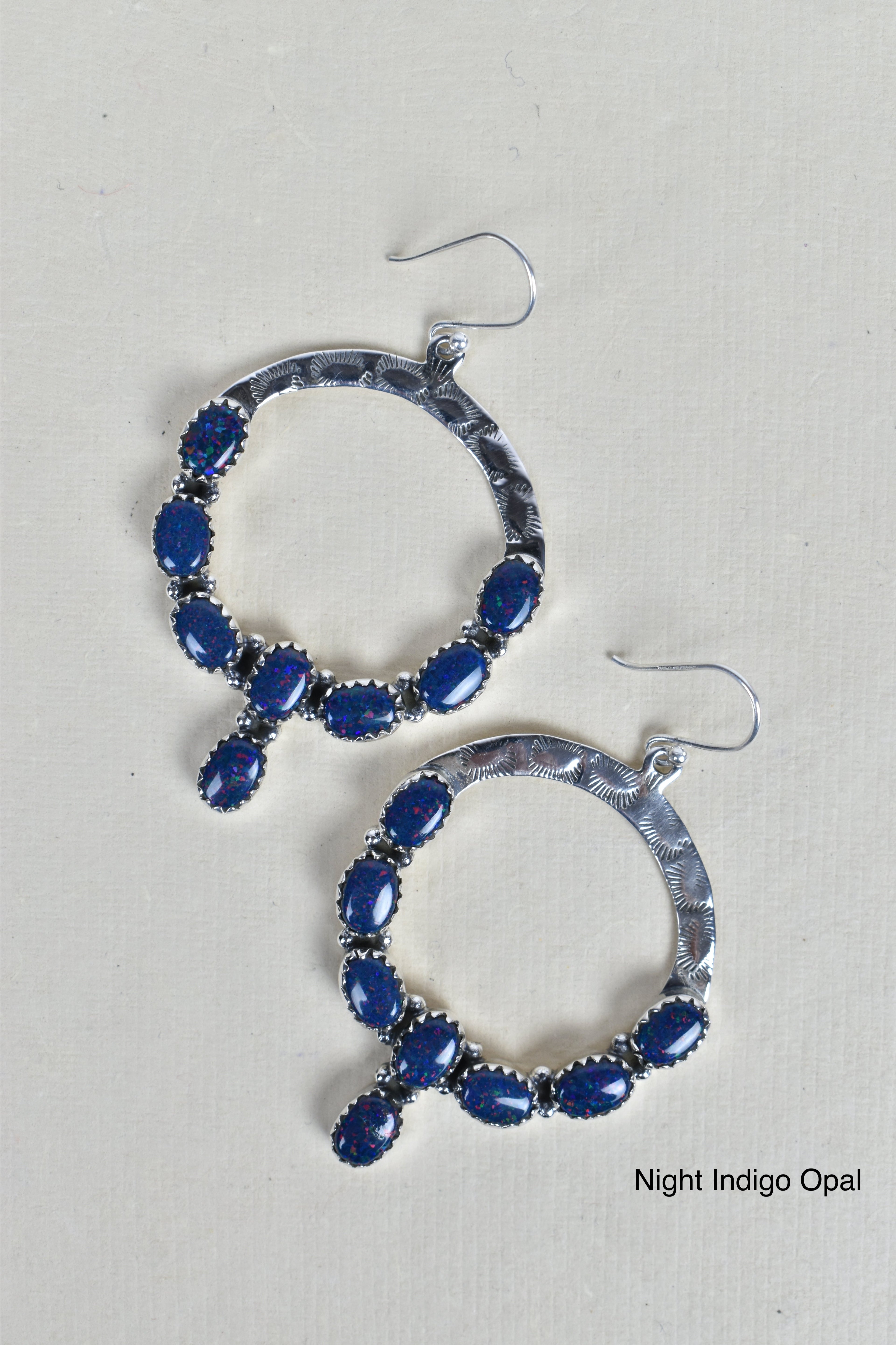 Hammered Hoop & Gemmed Loop Earring-Hoop Earrings-Krush Kandy, Women's Online Fashion Boutique Located in Phoenix, Arizona (Scottsdale Area)