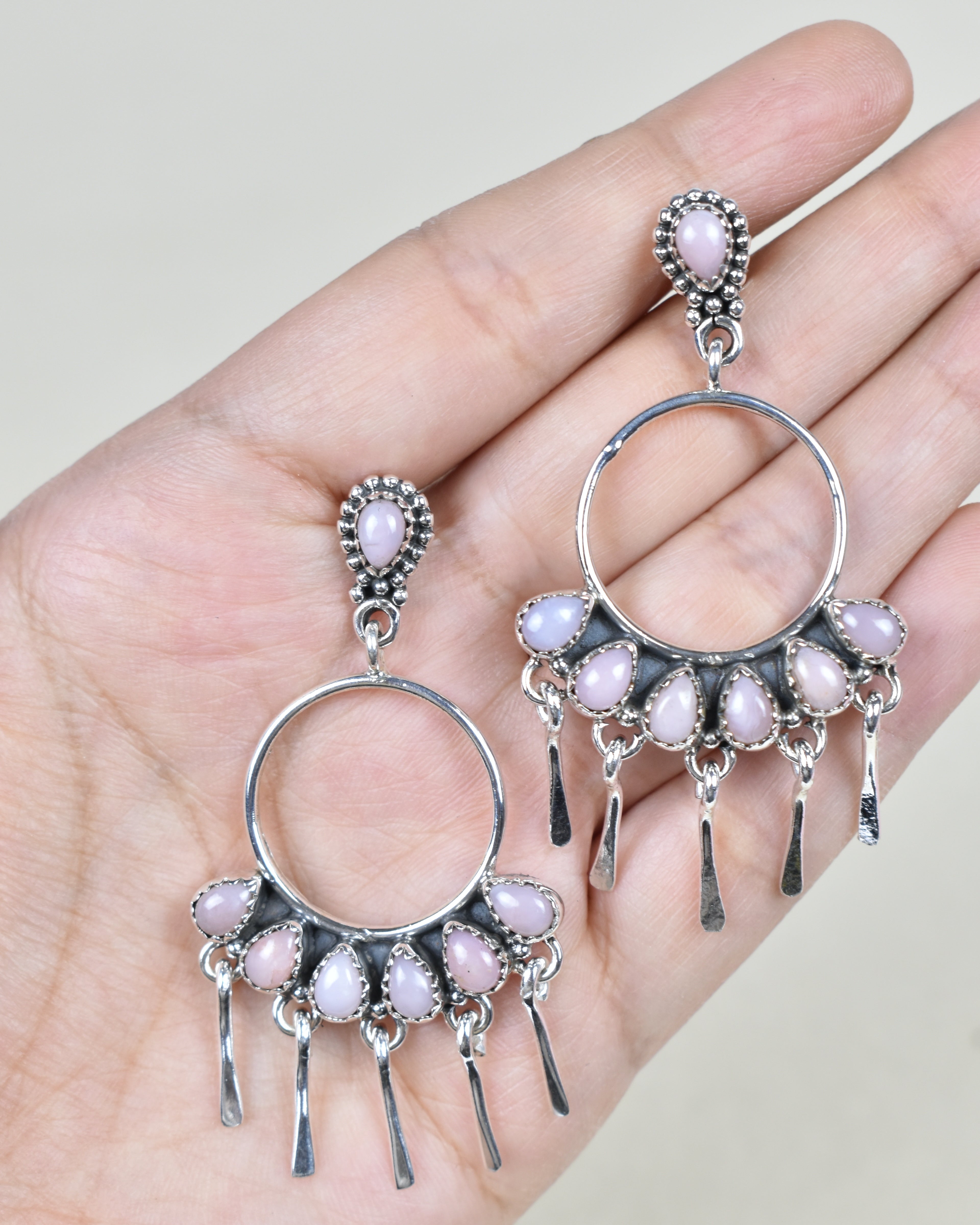 7 Jewel Hoop Studded Dangle Earring-Drop Earrings-Krush Kandy, Women's Online Fashion Boutique Located in Phoenix, Arizona (Scottsdale Area)