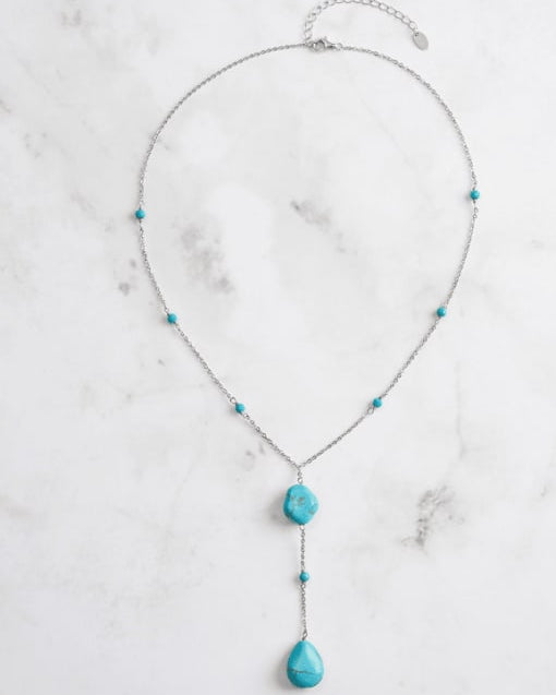 Turquoise Tassel Vintage Lariat Necklace-Necklaces-Krush Kandy, Women's Online Fashion Boutique Located in Phoenix, Arizona (Scottsdale Area)