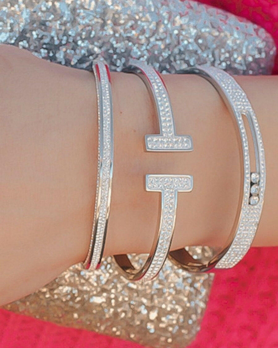 Icy Bling Bling Bangle-Bracelets-Krush Kandy, Women's Online Fashion Boutique Located in Phoenix, Arizona (Scottsdale Area)