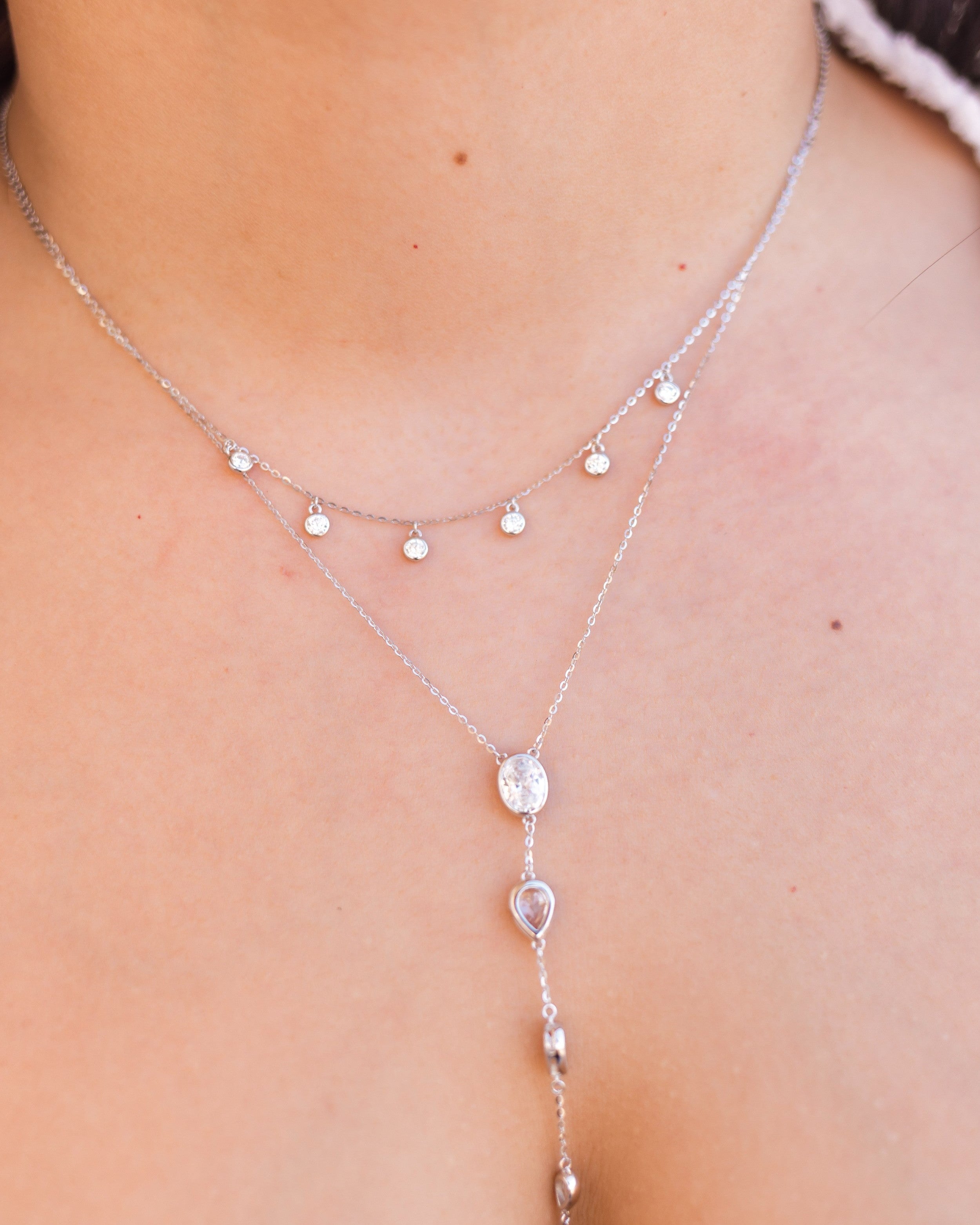 Double Layer Chain Tassel Lariat Necklace-Necklaces-Krush Kandy, Women's Online Fashion Boutique Located in Phoenix, Arizona (Scottsdale Area)
