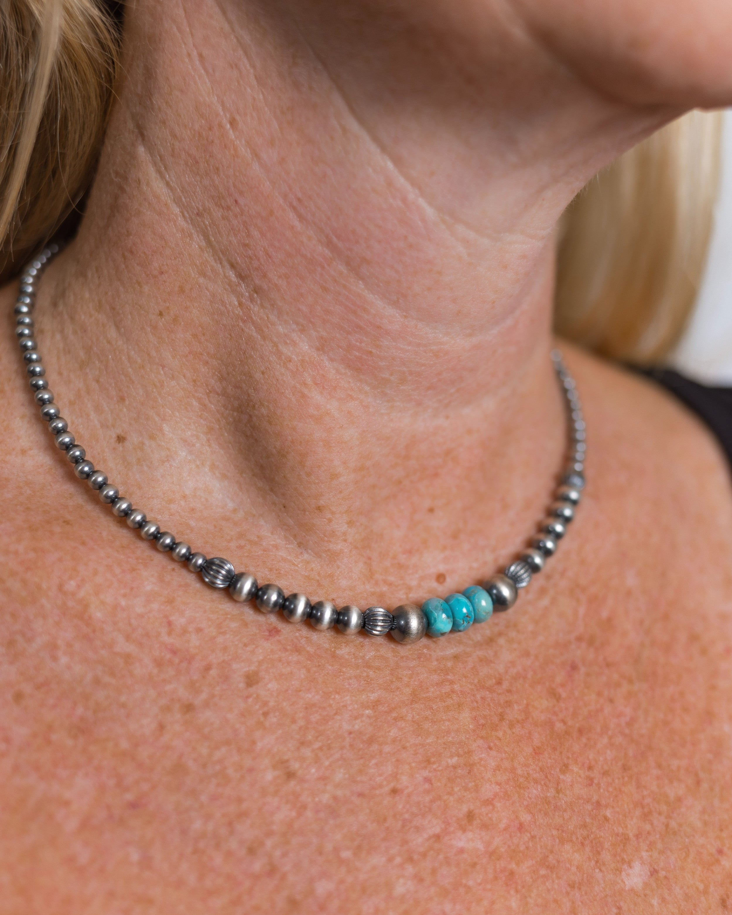 Sage Sky Turquoise & Desert Pearl Necklace-Necklaces-Krush Kandy, Women's Online Fashion Boutique Located in Phoenix, Arizona (Scottsdale Area)