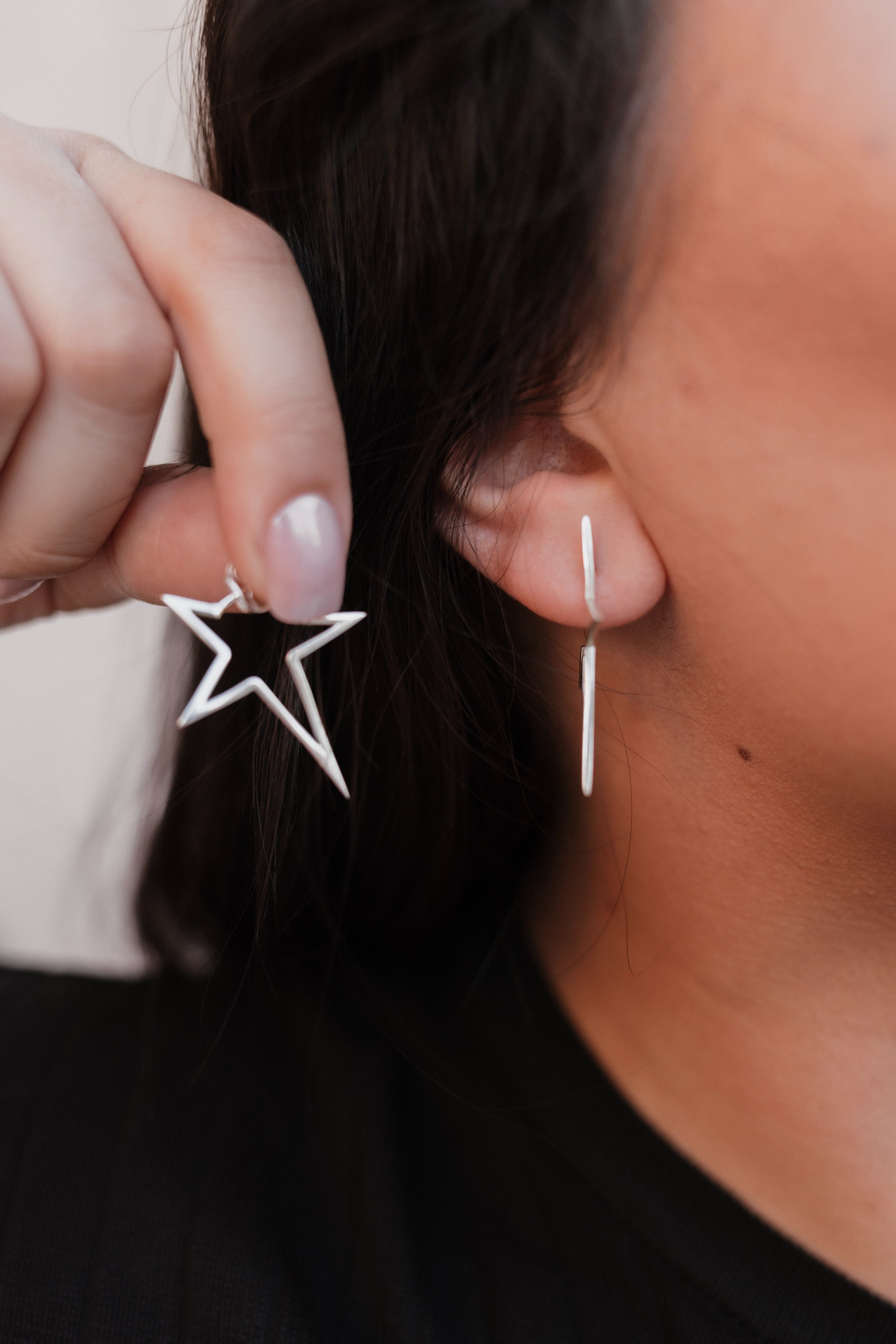 Twilight Silver Star Earrings-Earrings-Krush Kandy, Women's Online Fashion Boutique Located in Phoenix, Arizona (Scottsdale Area)