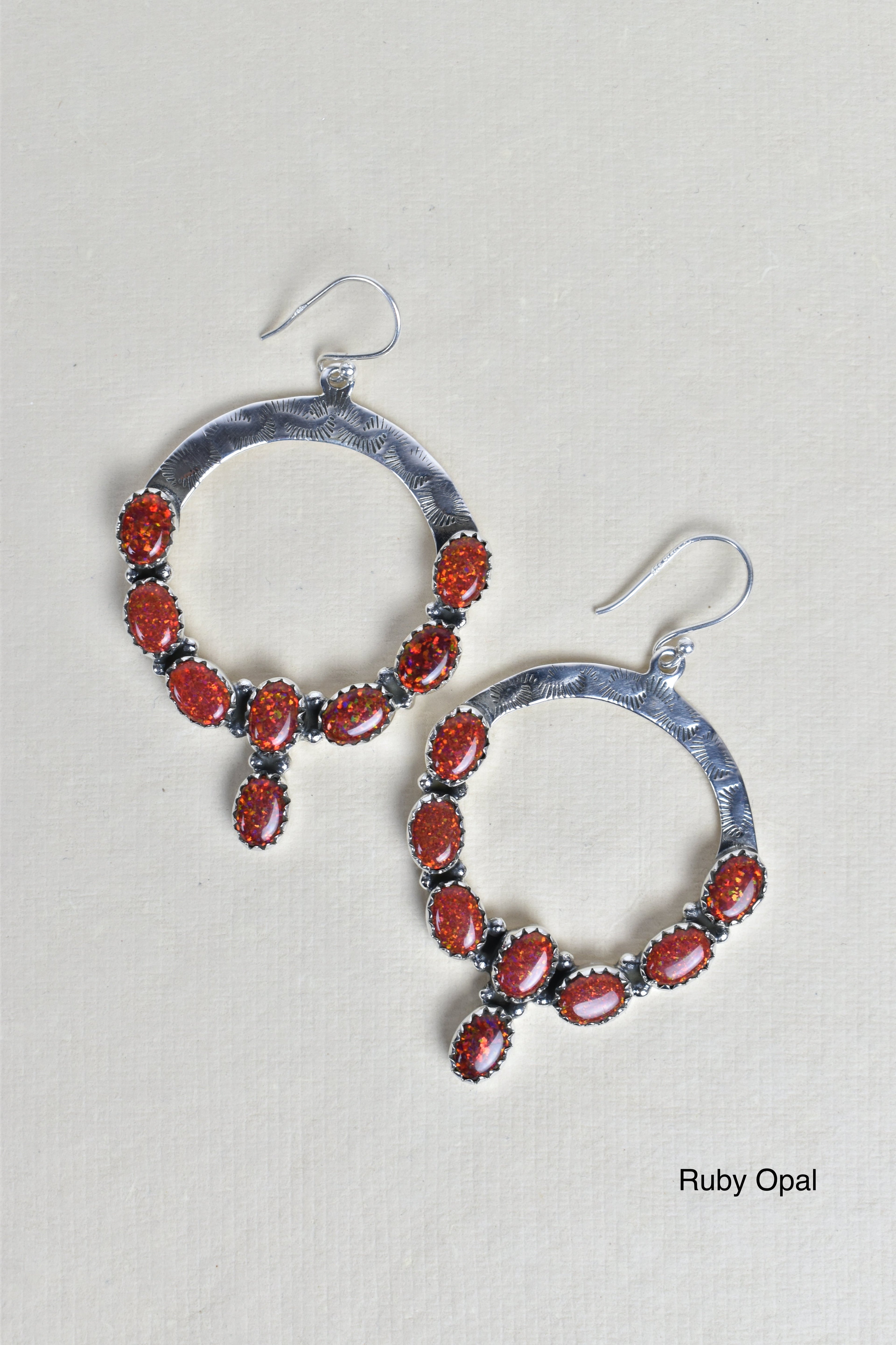 Hammered Hoop & Gemmed Loop Earring-Hoop Earrings-Krush Kandy, Women's Online Fashion Boutique Located in Phoenix, Arizona (Scottsdale Area)