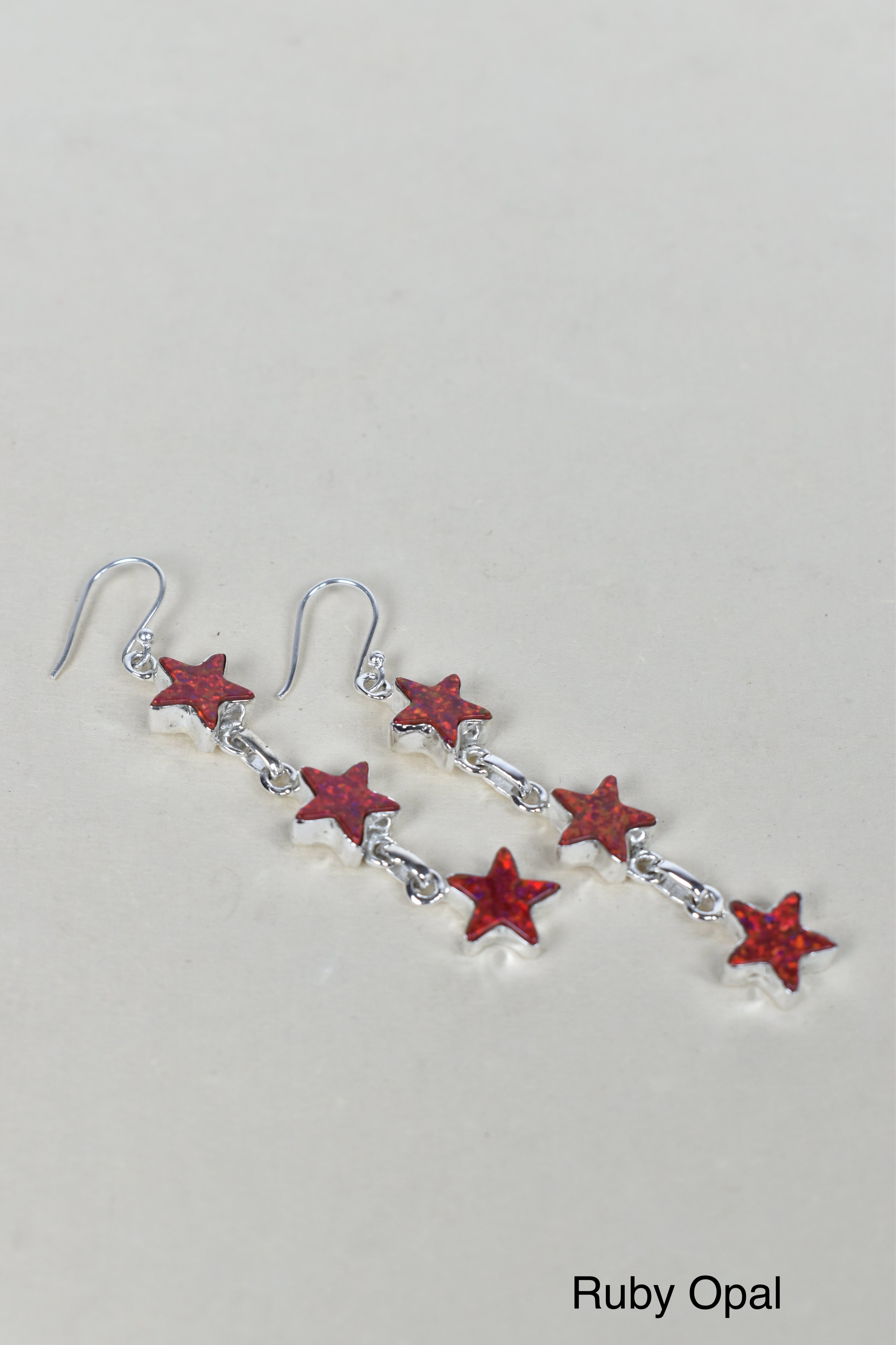 3 Star General Sterling Silver Earrings-Drop Earrings-Krush Kandy, Women's Online Fashion Boutique Located in Phoenix, Arizona (Scottsdale Area)