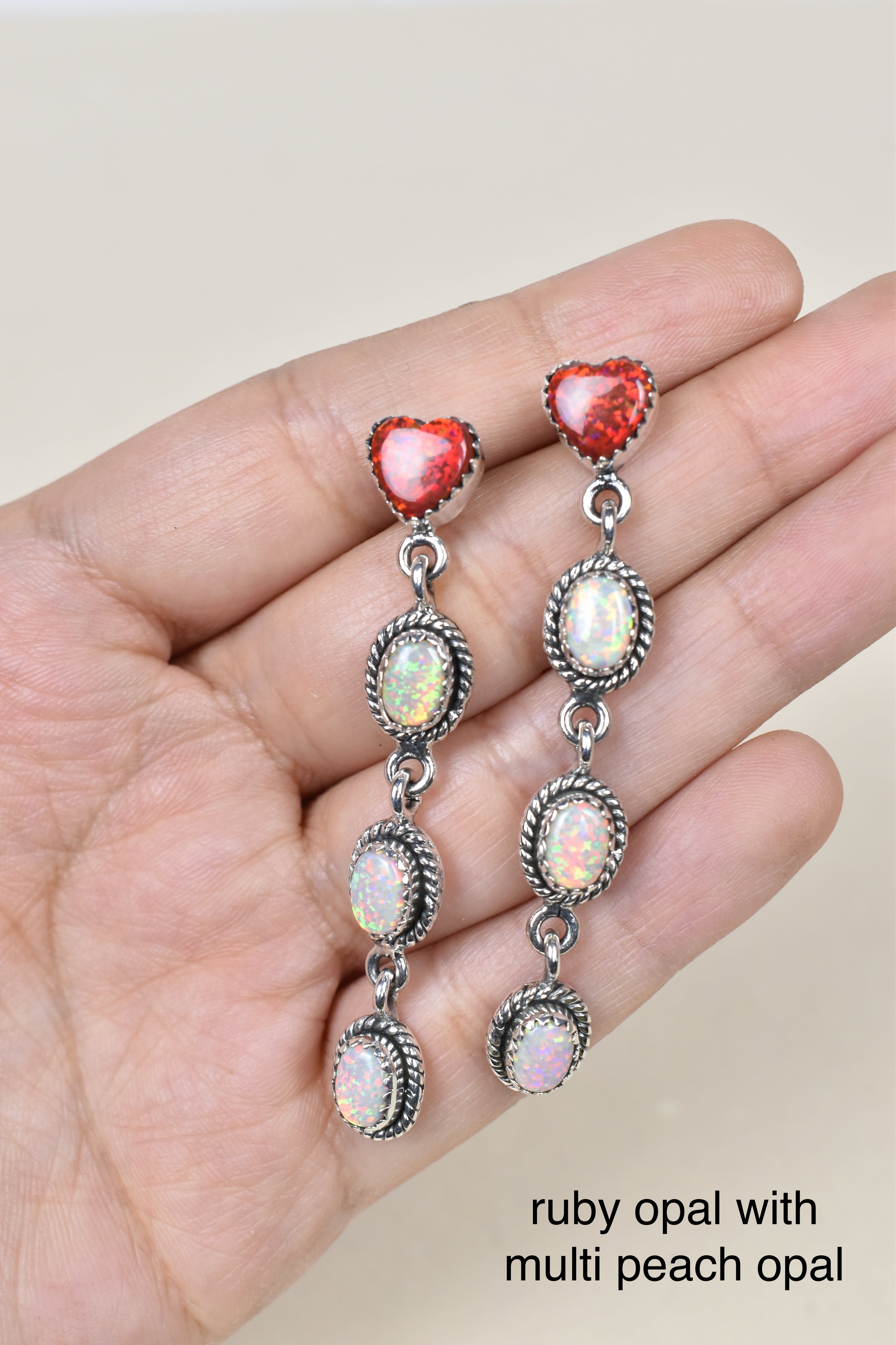 Heart And Stone Dangle Earrings-Drop Earrings-Krush Kandy, Women's Online Fashion Boutique Located in Phoenix, Arizona (Scottsdale Area)