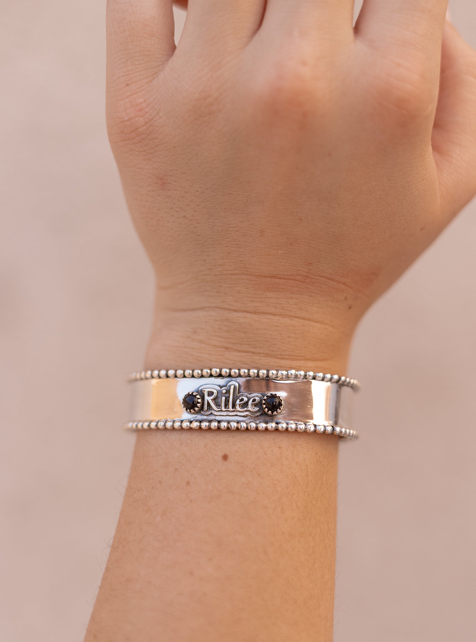 Name Blossom Stone Cuff | PREORDER-Cuffs-Krush Kandy, Women's Online Fashion Boutique Located in Phoenix, Arizona (Scottsdale Area)