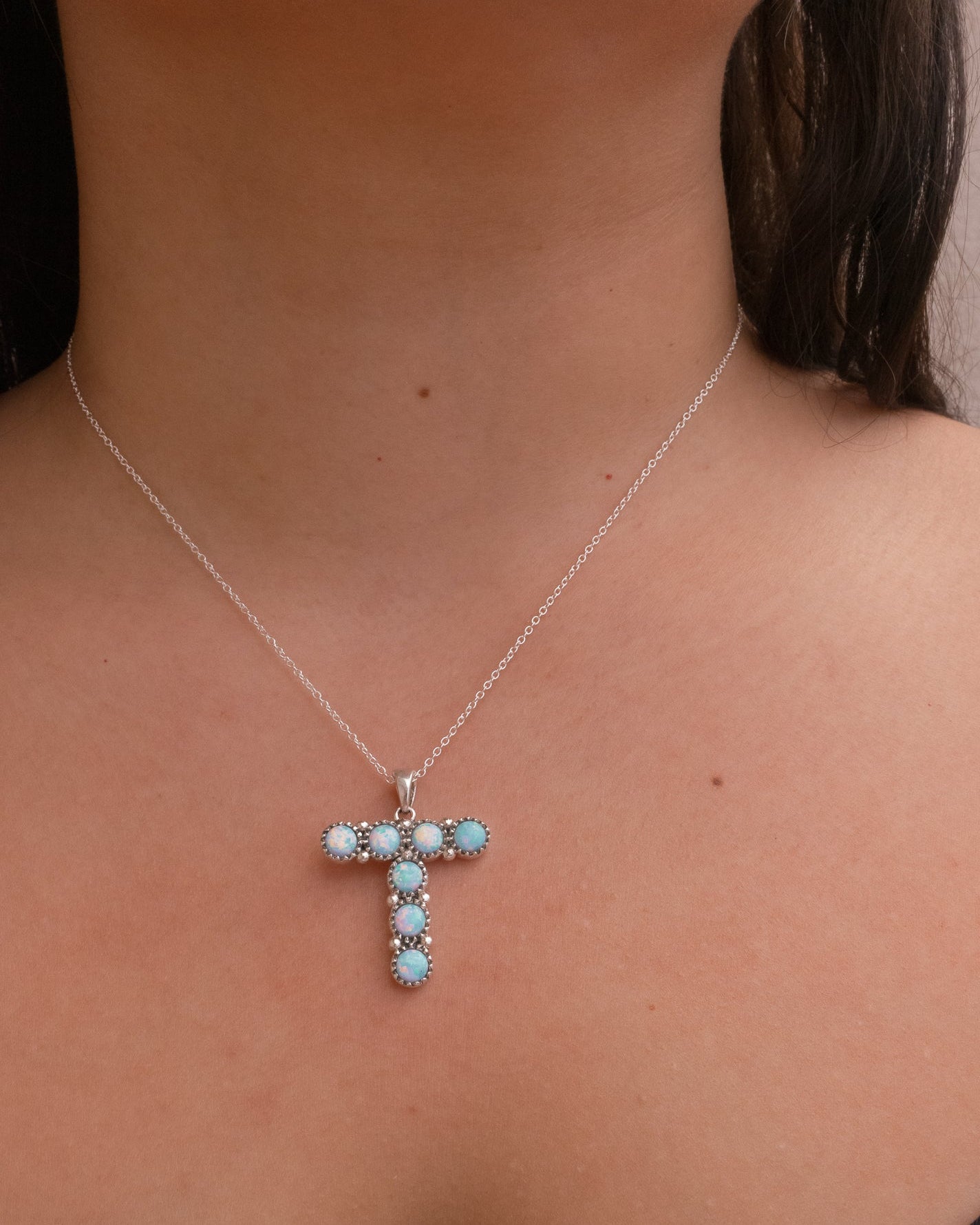 Sign Here Initial Stone Pendant MADE TO ORDER-Squash Blossom Necklaces-Krush Kandy, Women's Online Fashion Boutique Located in Phoenix, Arizona (Scottsdale Area)