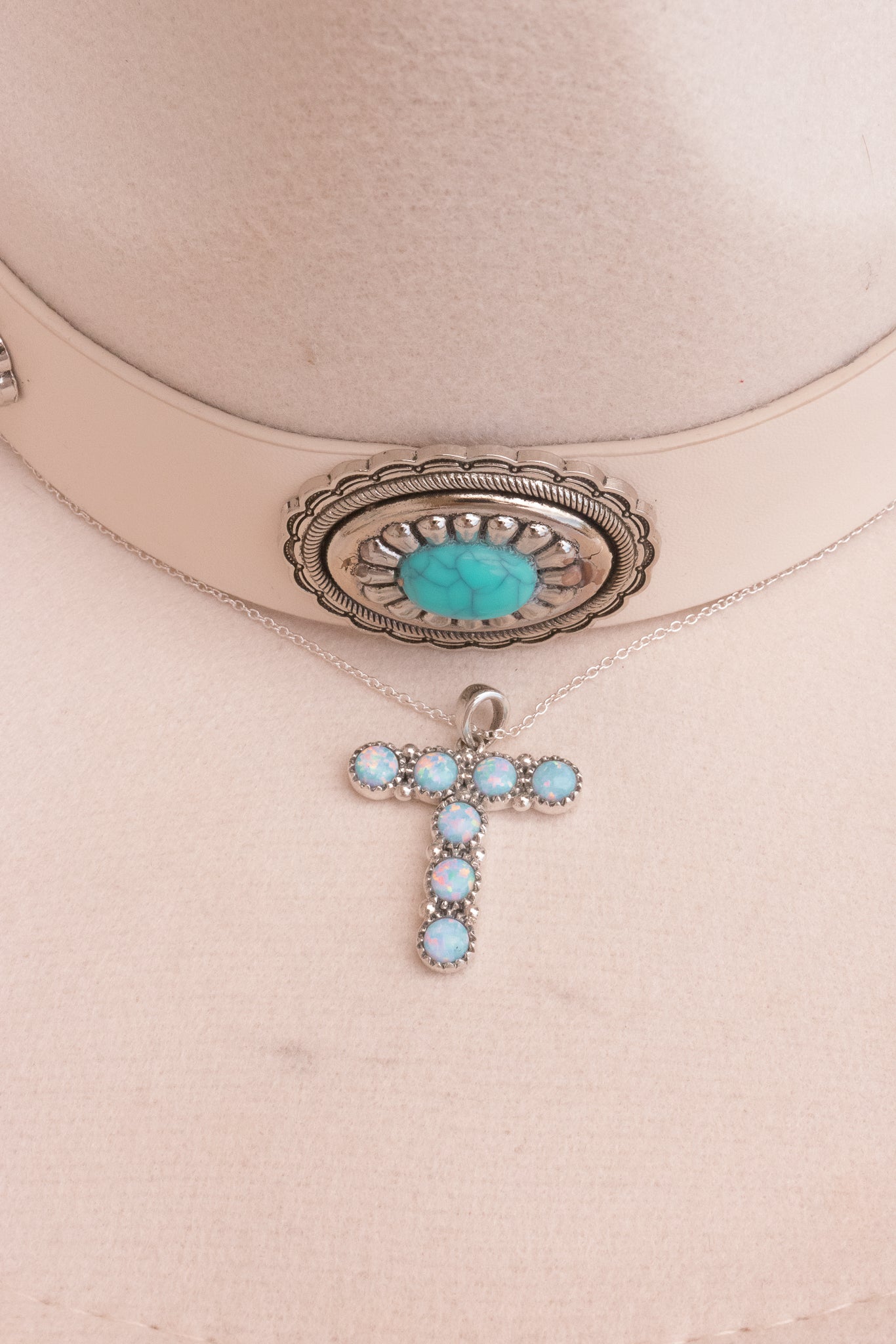 Sign Here Initial Stone Pendant MADE TO ORDER-Squash Blossom Necklaces-Krush Kandy, Women's Online Fashion Boutique Located in Phoenix, Arizona (Scottsdale Area)