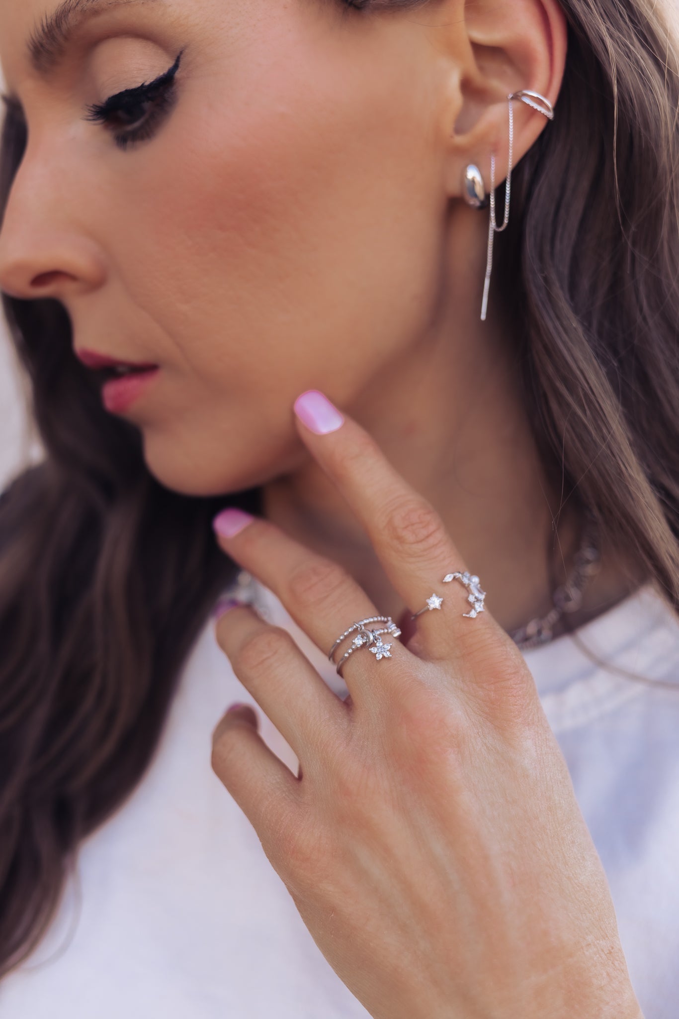 Sterling Silver Tassel Minimalist Threader Earrings-Earrings-Krush Kandy, Women's Online Fashion Boutique Located in Phoenix, Arizona (Scottsdale Area)