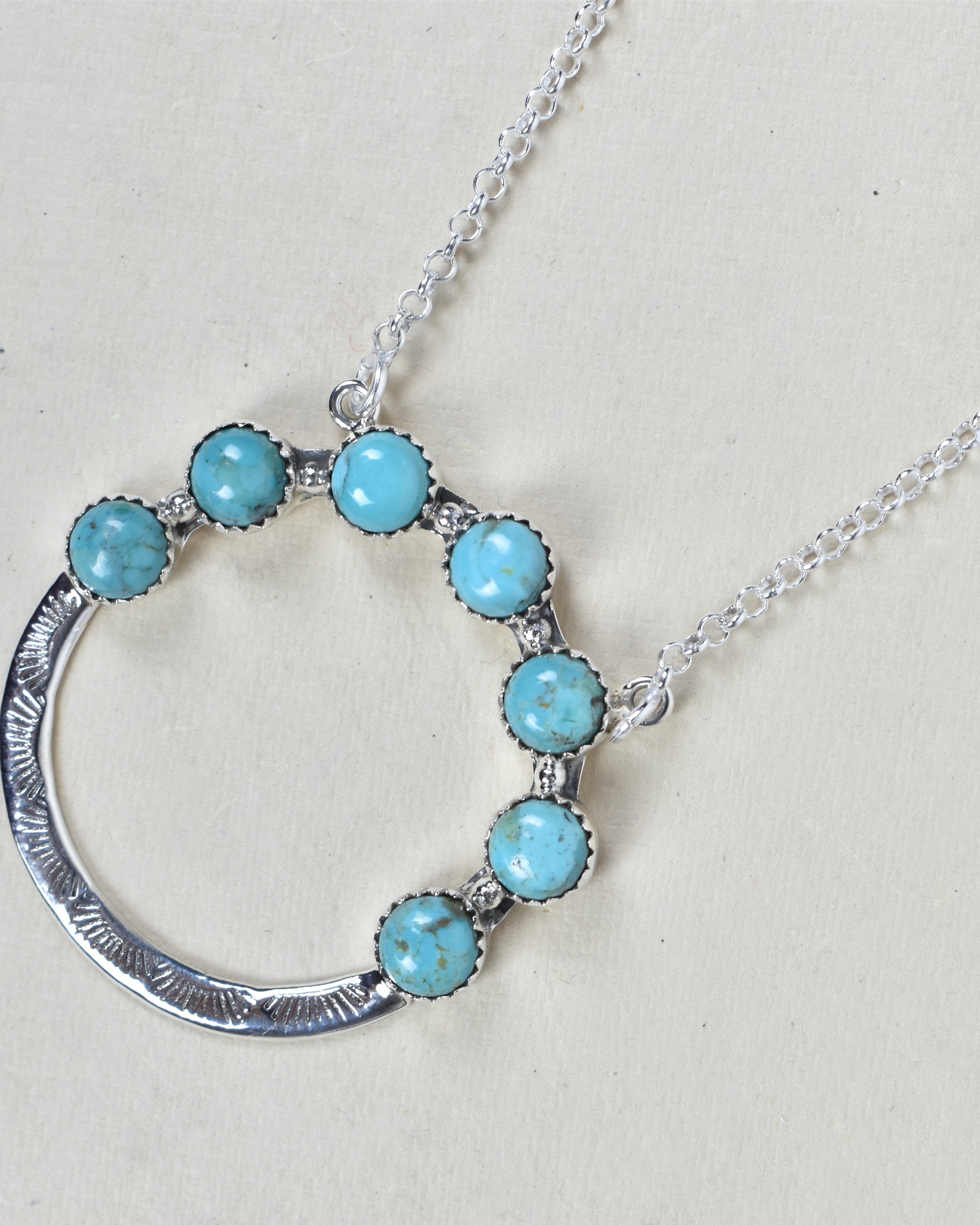 Luna's Crescent Gemstone Necklace-Pendant Necklaces-Krush Kandy, Women's Online Fashion Boutique Located in Phoenix, Arizona (Scottsdale Area)