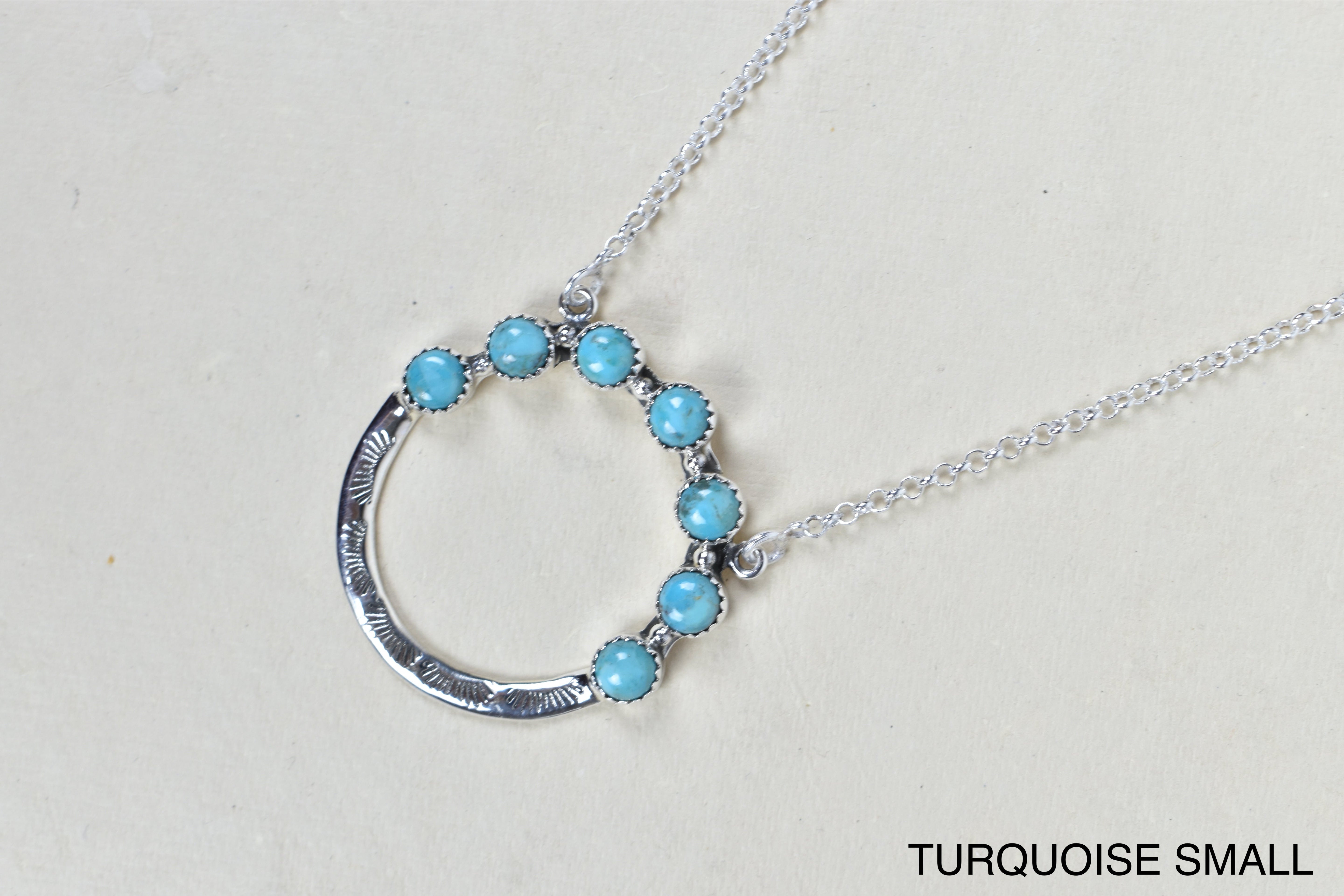 Luna's Crescent Gemstone Necklace-Pendant Necklaces-Krush Kandy, Women's Online Fashion Boutique Located in Phoenix, Arizona (Scottsdale Area)