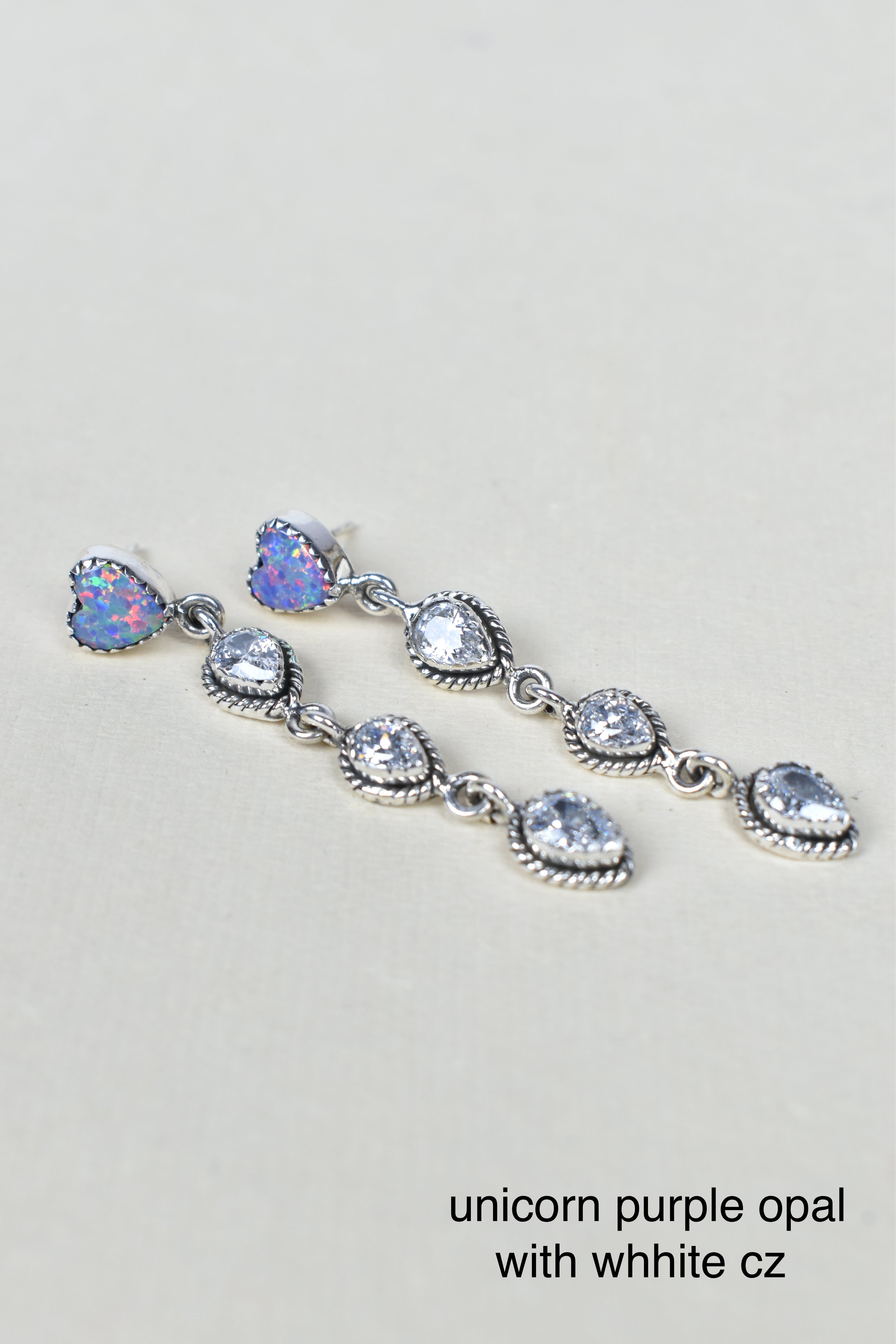 Heart And Stone Dangle Earrings-Drop Earrings-Krush Kandy, Women's Online Fashion Boutique Located in Phoenix, Arizona (Scottsdale Area)