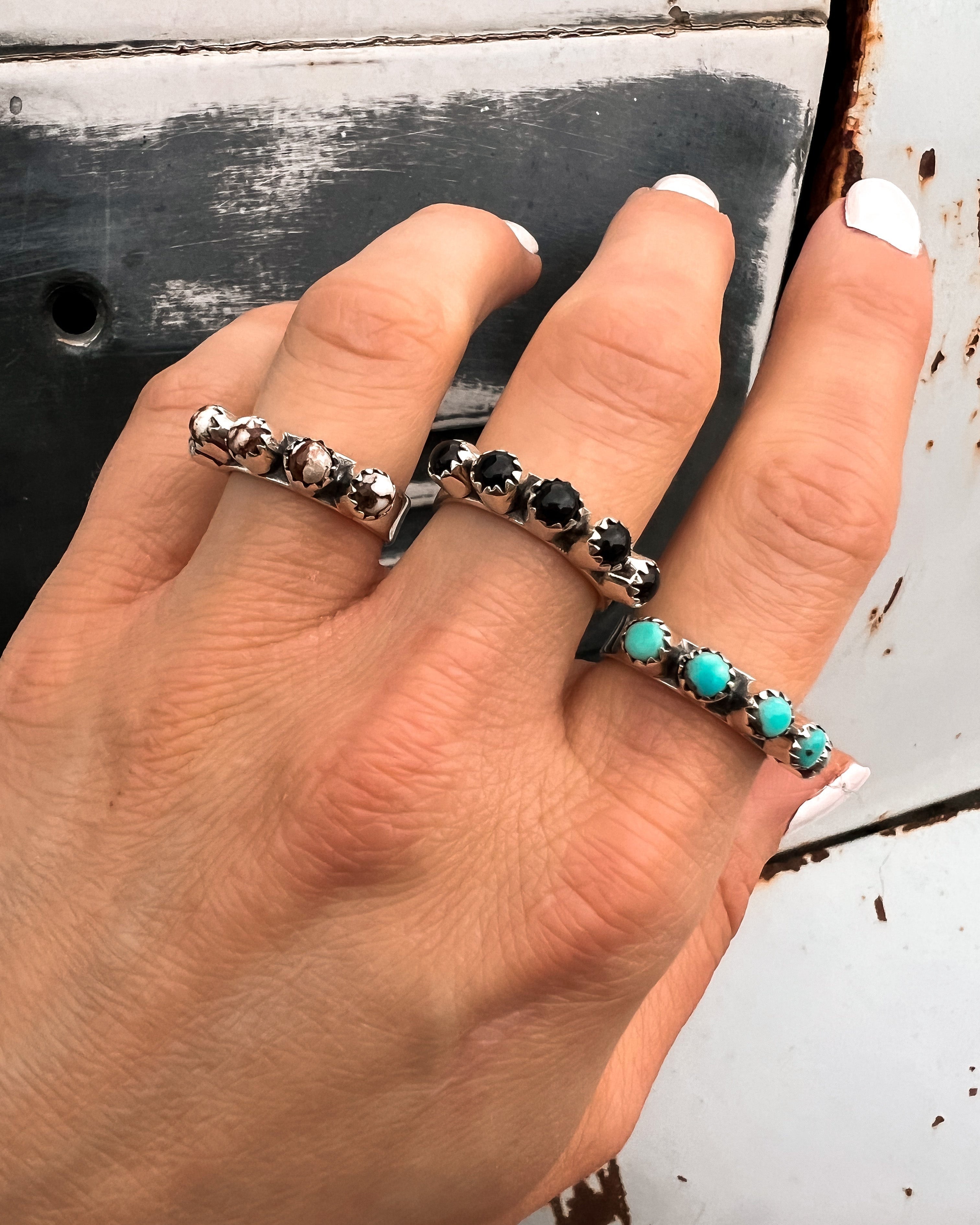 Walk the Line Sterling Silver Stone Ring-Cluster Rings-Krush Kandy, Women's Online Fashion Boutique Located in Phoenix, Arizona (Scottsdale Area)