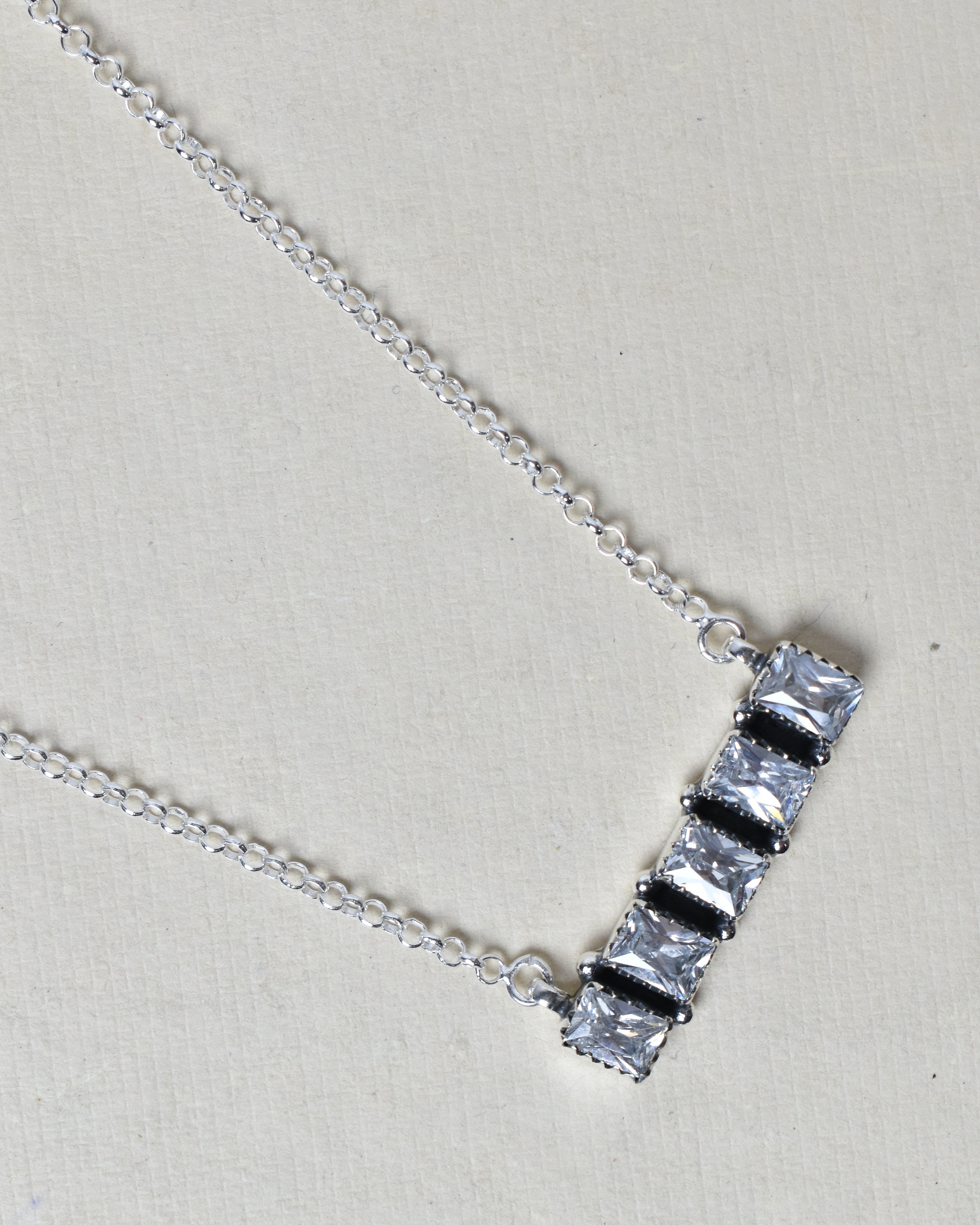 Quintabulous Sterling Silver Necklace-Bar Necklaces-Krush Kandy, Women's Online Fashion Boutique Located in Phoenix, Arizona (Scottsdale Area)