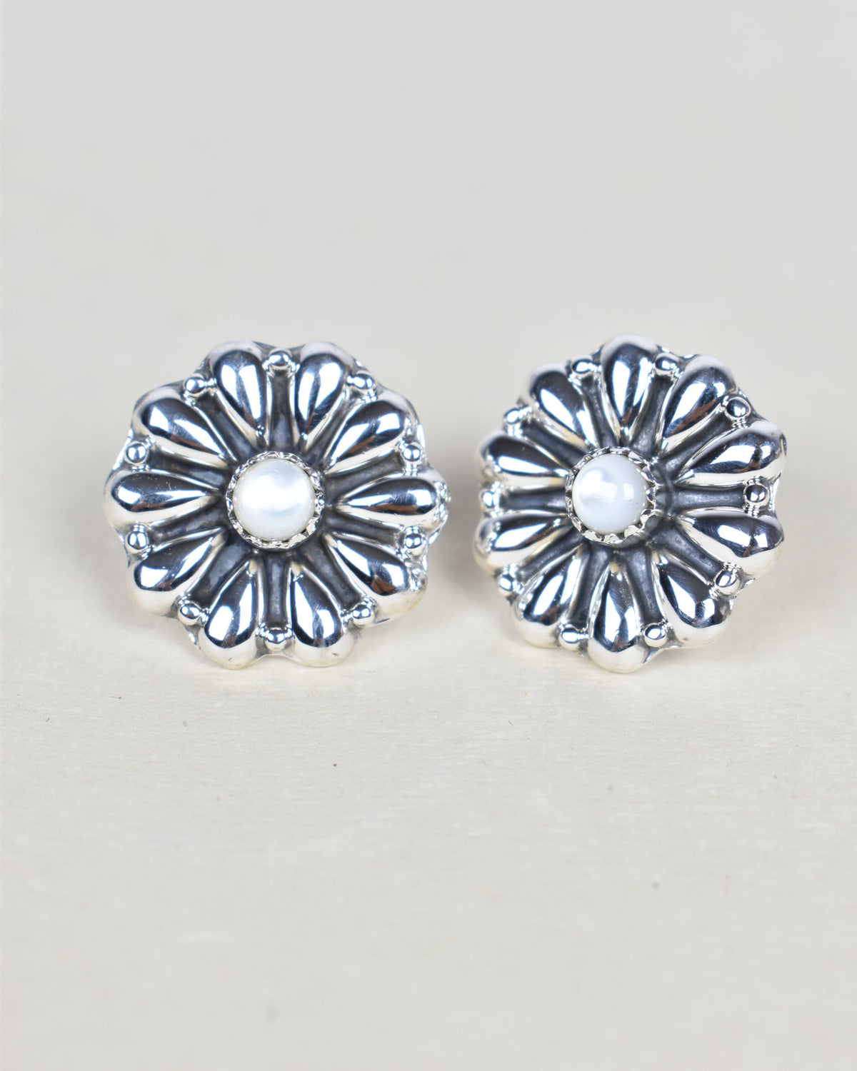 Sterling Silver Daisy Concho Stud Earrings-Stud Earrings-Krush Kandy, Women's Online Fashion Boutique Located in Phoenix, Arizona (Scottsdale Area)