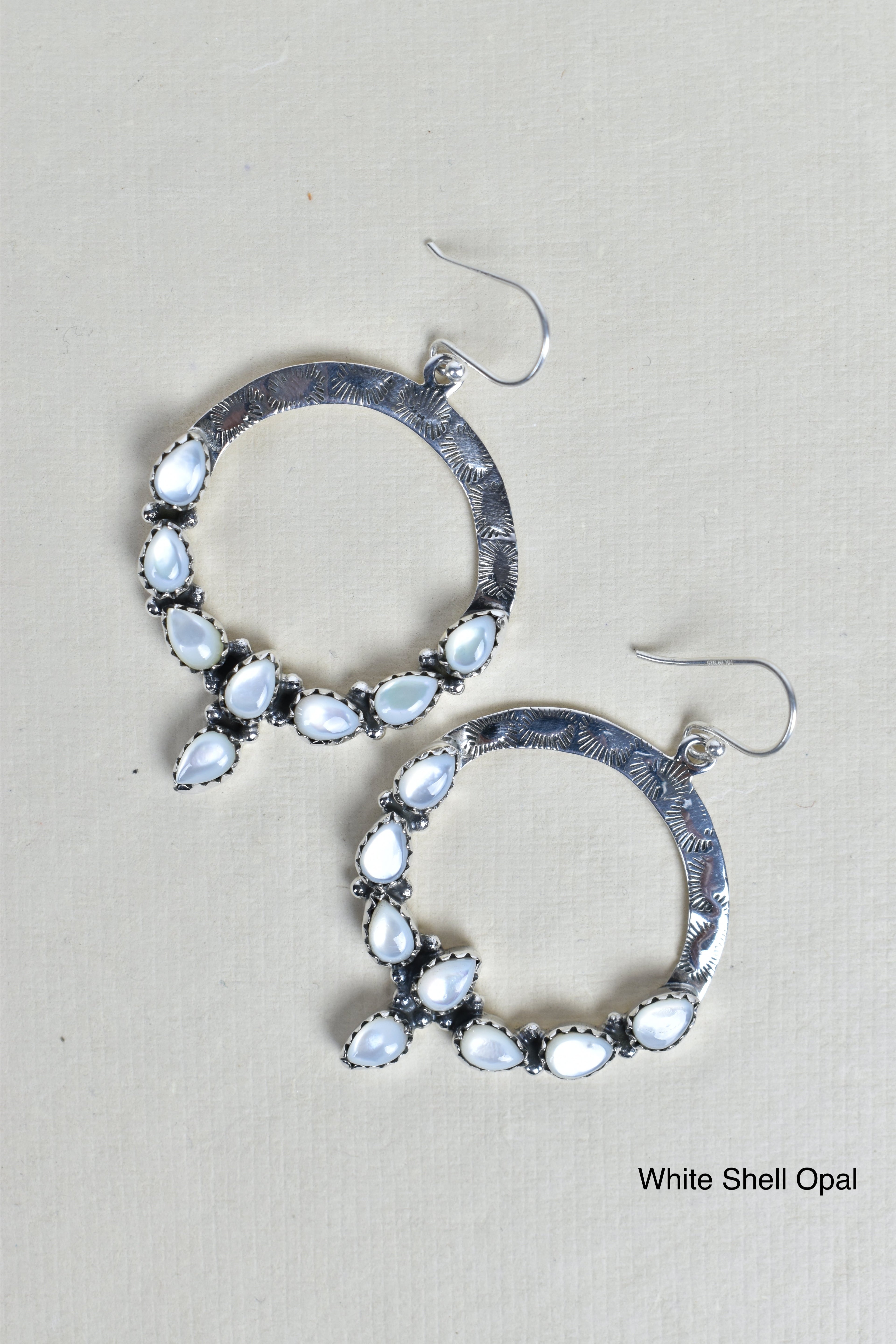 Hammered Hoop & Gemmed Loop Earring-Hoop Earrings-Krush Kandy, Women's Online Fashion Boutique Located in Phoenix, Arizona (Scottsdale Area)