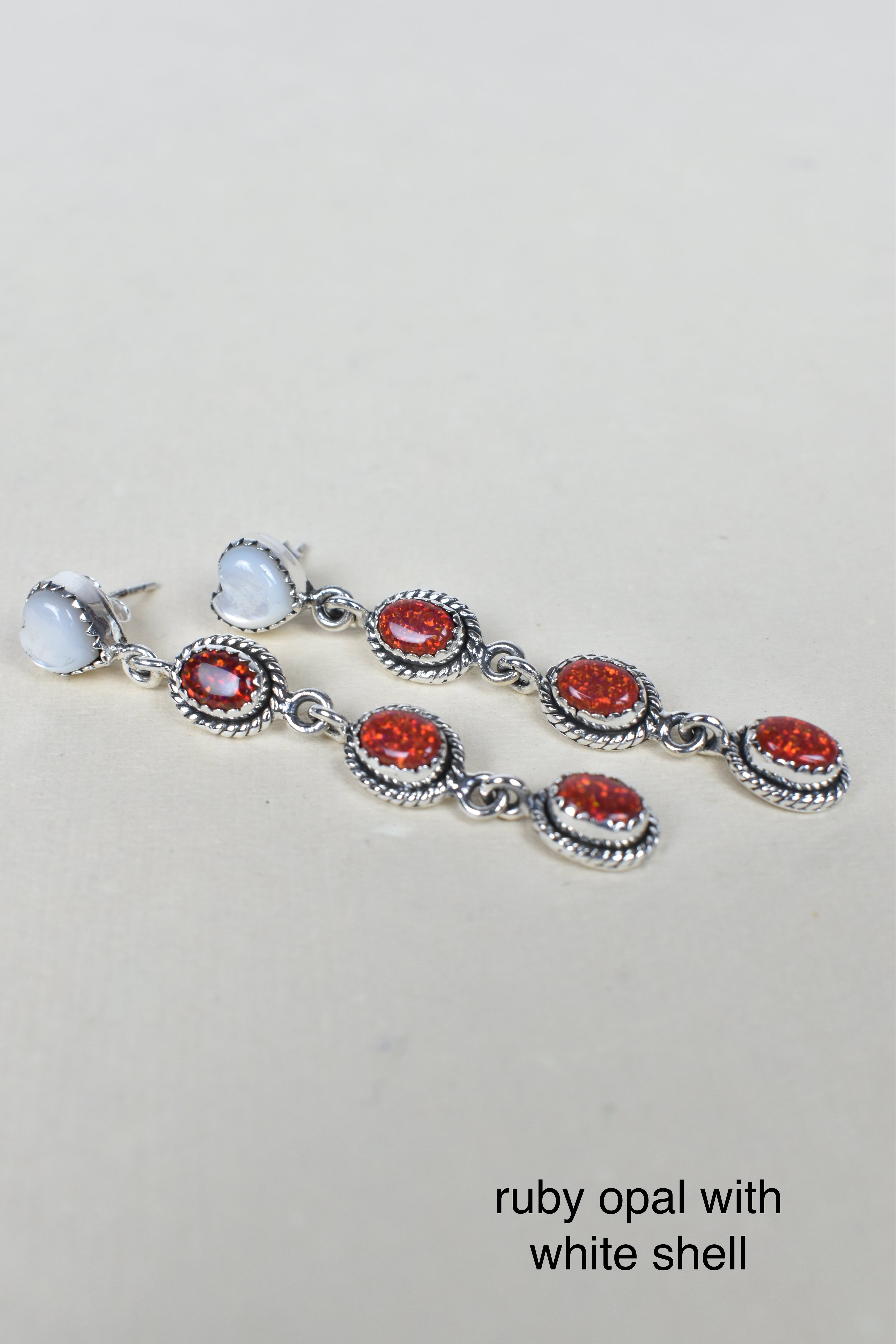 Heart And Stone Dangle Earrings-Drop Earrings-Krush Kandy, Women's Online Fashion Boutique Located in Phoenix, Arizona (Scottsdale Area)