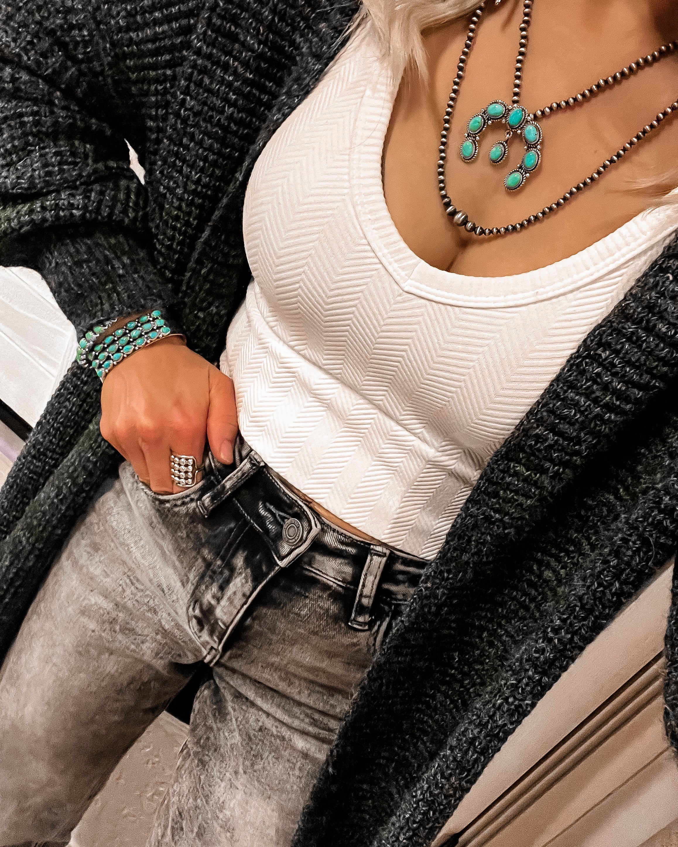 Highly Anticipated Desert Pearl & Turquoise Necklace | Krush Exclusive-Squash Blossom Necklaces-Krush Kandy, Women's Online Fashion Boutique Located in Phoenix, Arizona (Scottsdale Area)