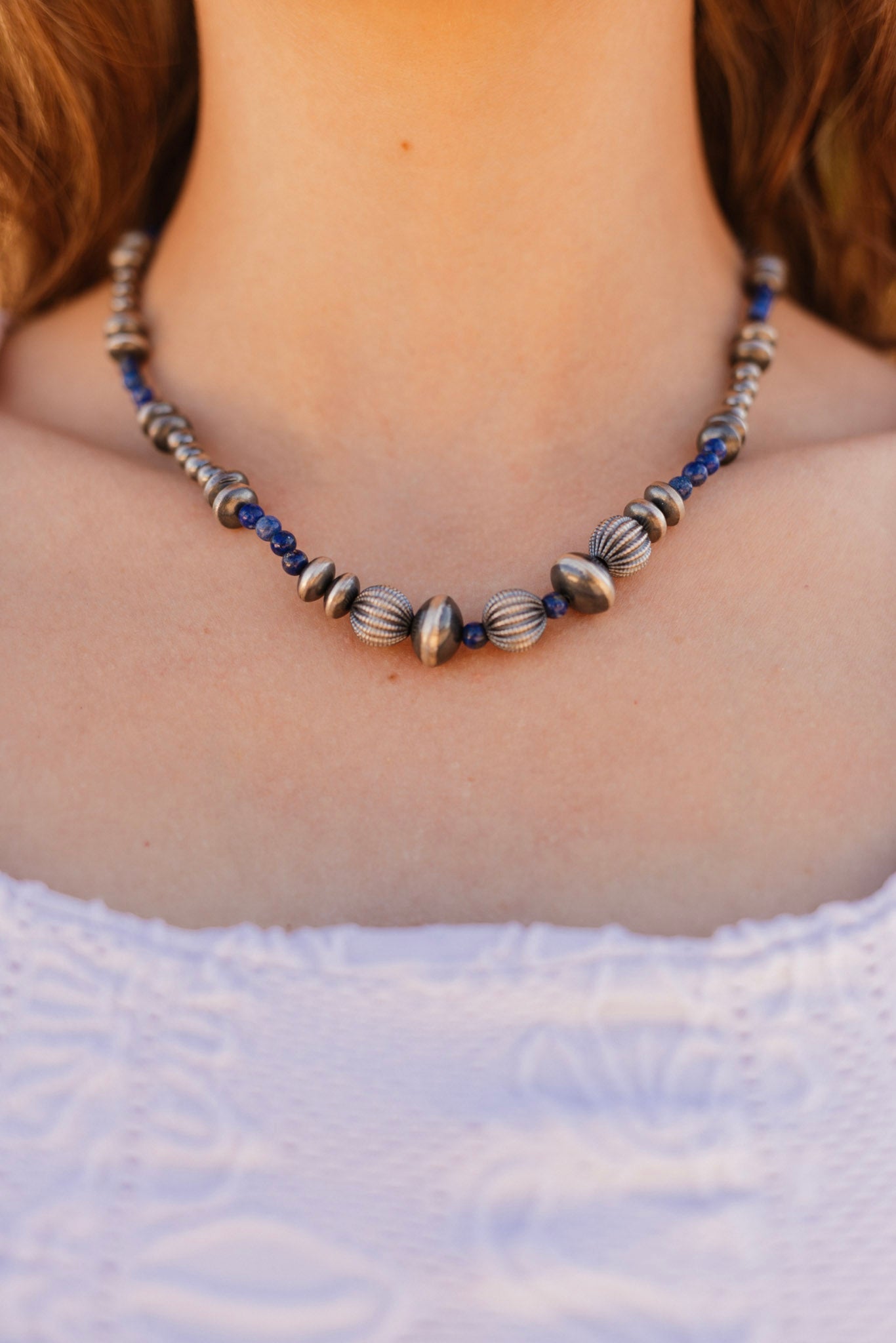 Lapis Desert Pearls Necklace sno 8-Necklaces-Krush Kandy, Women's Online Fashion Boutique Located in Phoenix, Arizona (Scottsdale Area)