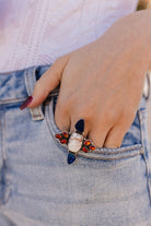 Australian Opal, Wildhorse & Amber Cluster Ring-Rings-Krush Kandy, Women's Online Fashion Boutique Located in Phoenix, Arizona (Scottsdale Area)