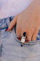 Australian Opal, Wildhorse & Amber Cluster Ring-Rings-Krush Kandy, Women's Online Fashion Boutique Located in Phoenix, Arizona (Scottsdale Area)