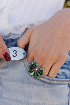 Irish Green Dahlia & Sonoran One of a Kind Boho Rings-Rings-Krush Kandy, Women's Online Fashion Boutique Located in Phoenix, Arizona (Scottsdale Area)